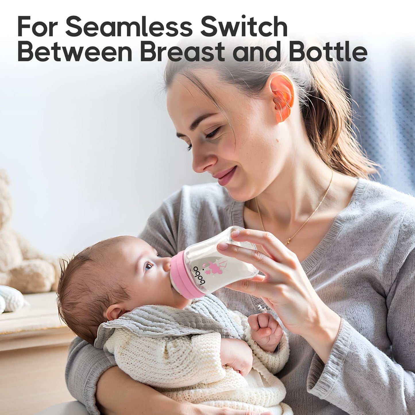 YOHKOH Glass Baby Bottles with Slow Flow Nipple, Newborn Anti-Colic Baby Bottles for 0+ Months, Wide Neck Feeding Bottle, Clear (Multicolour, 5oz (Pack of 4))