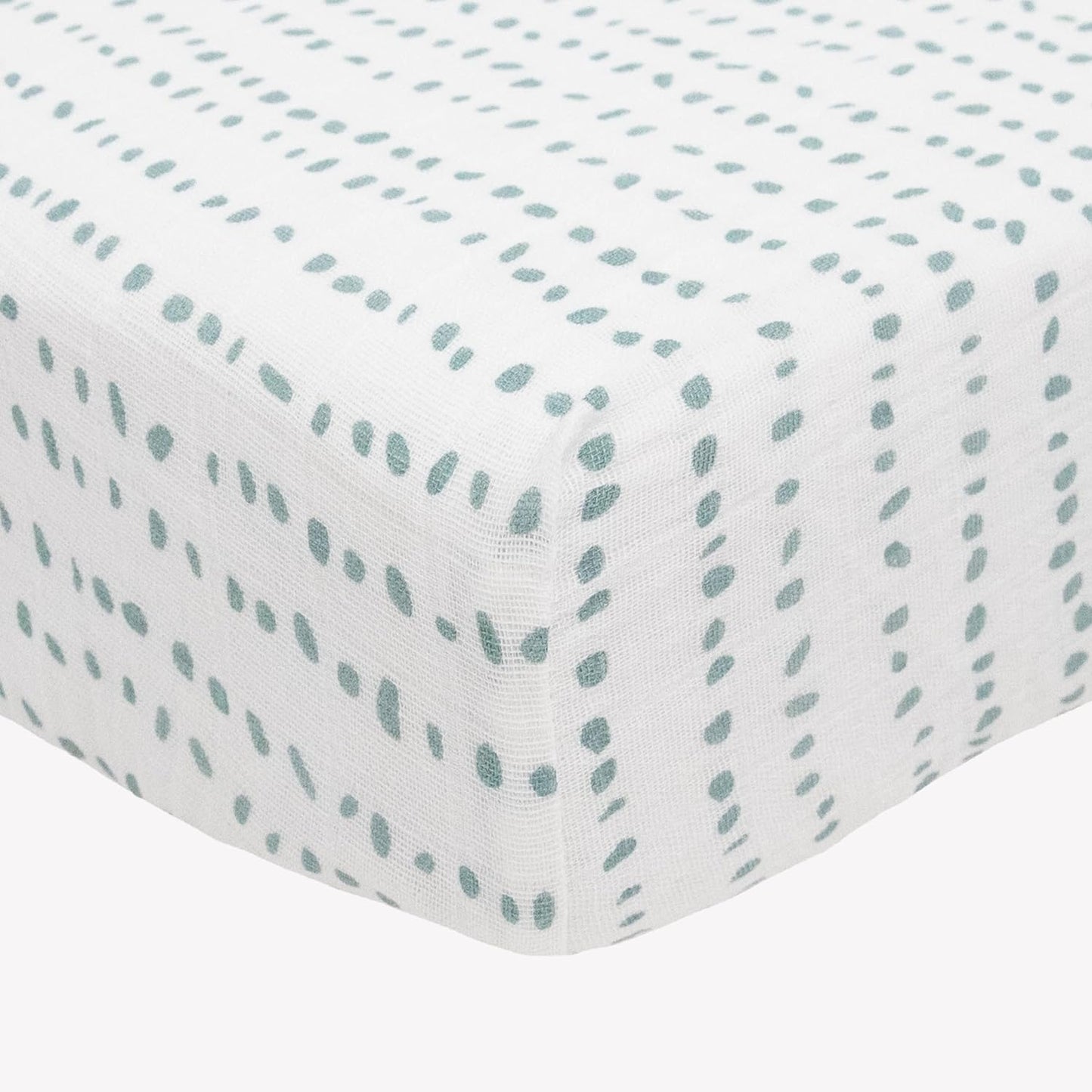 Little Unicorn Premium Crib Sheet | Breathable & Super-Soft Muslin Fabric (Stone Stripe)