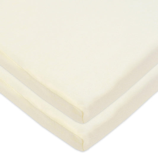 American Baby Company 2 Pack 100% Natural Cotton Fitted Cradle/Bassinet Sheets 36" x 18" - Soft, Breathable & Hypoallergenic Bed Sheets, Ecru, Neutral for Boys & Girls