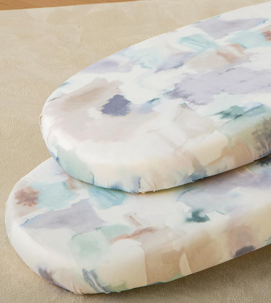 SDY Ink Soft Bassinet Sheets,Microfiber Jersey Bassinet Fitted Sheets for Boys Girls Set 2 Pack,for Rectangle, Round, Oval, Hourglass Mattress