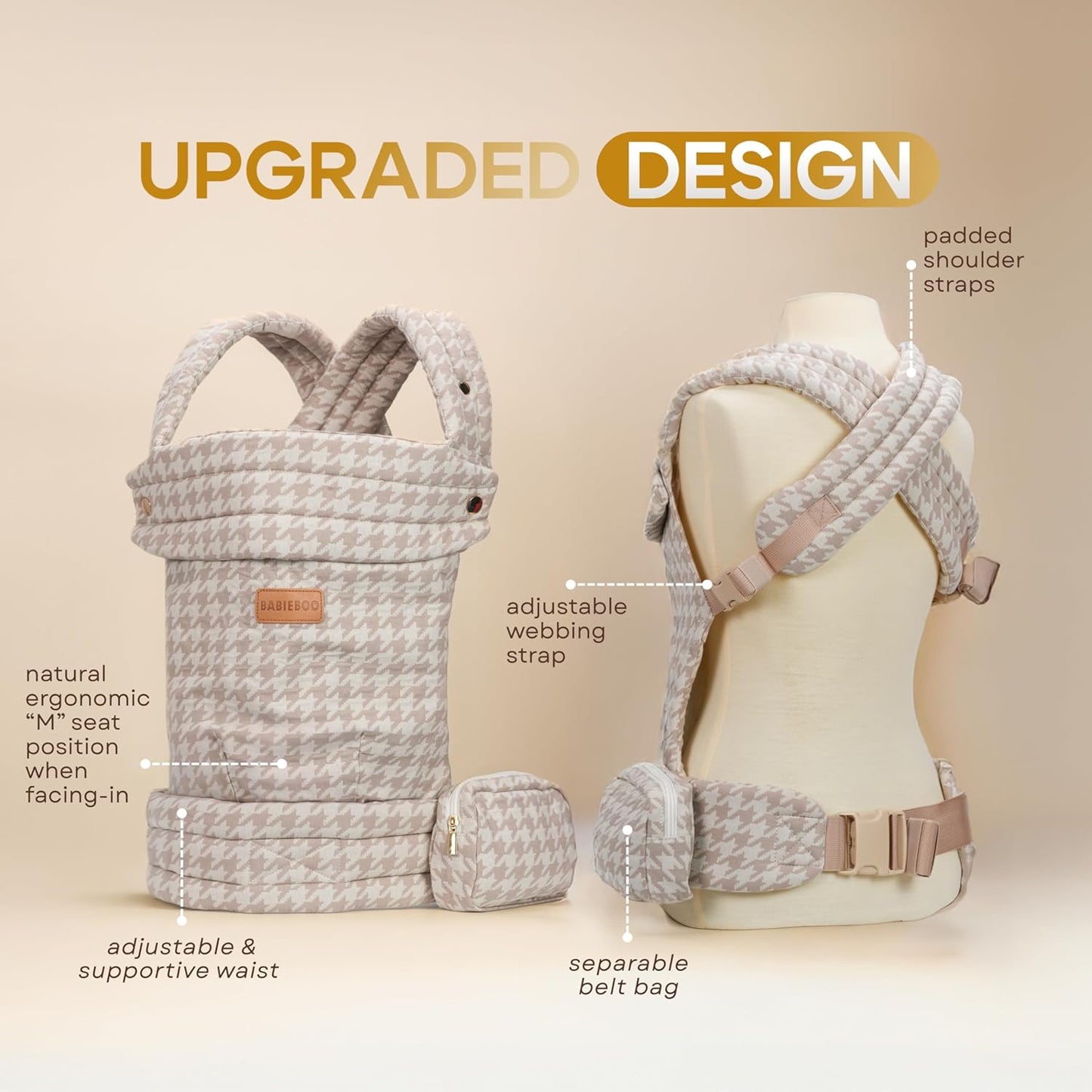 Baby Carrier Newborn to Toddler, Ergonomic Baby Toddler Carrier with Head Support (7-44 lbs) – Front Inward, Front Outward, Back Carry – Hands-Free, Lumbar Support (Black)