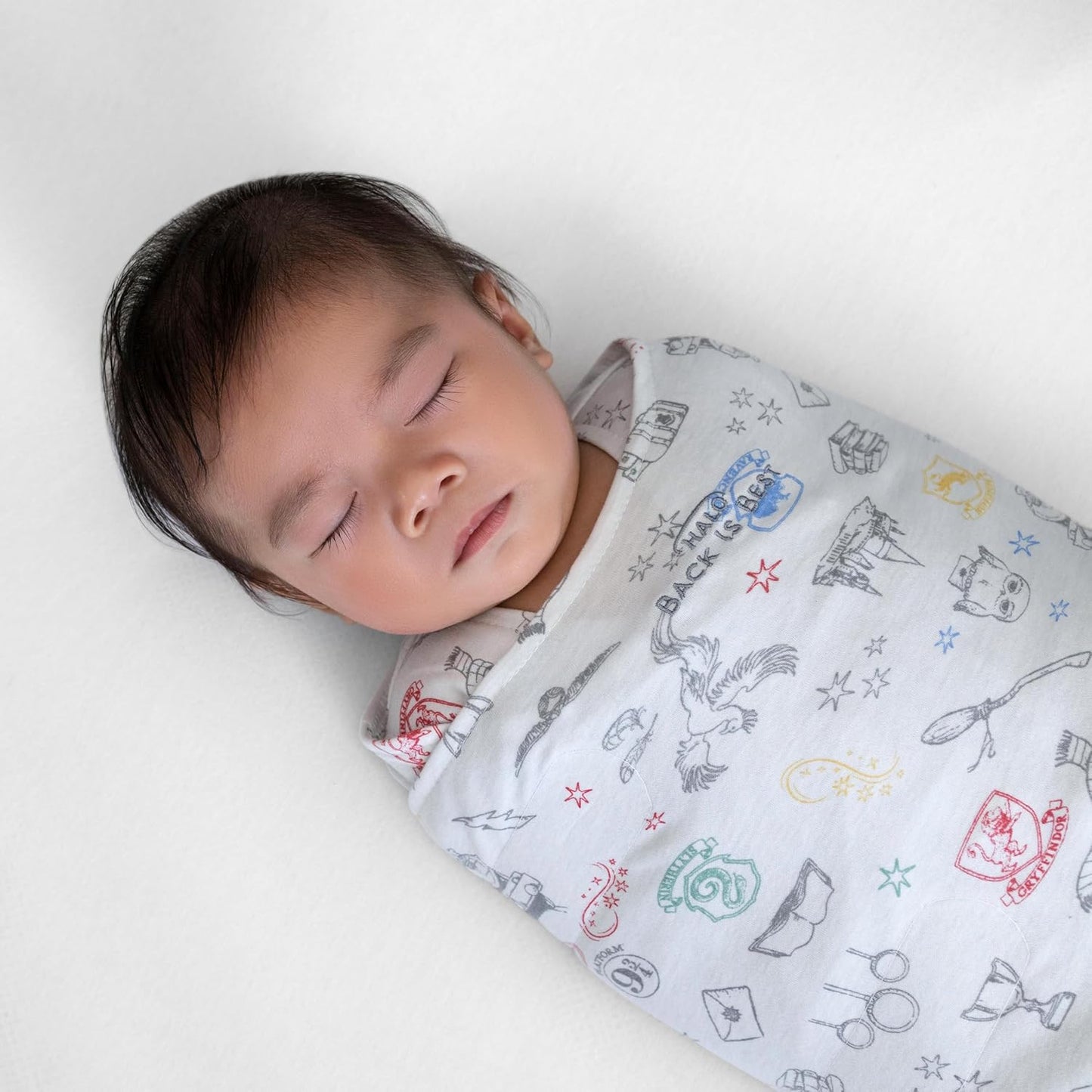 HALO Harry Potter 100% Cotton Sleepsack Swaddle, 3-Way Adjustable Wearable Blanket, TOG 1.5, Harry Potter Enchanted, Newborn, 0-3 Months