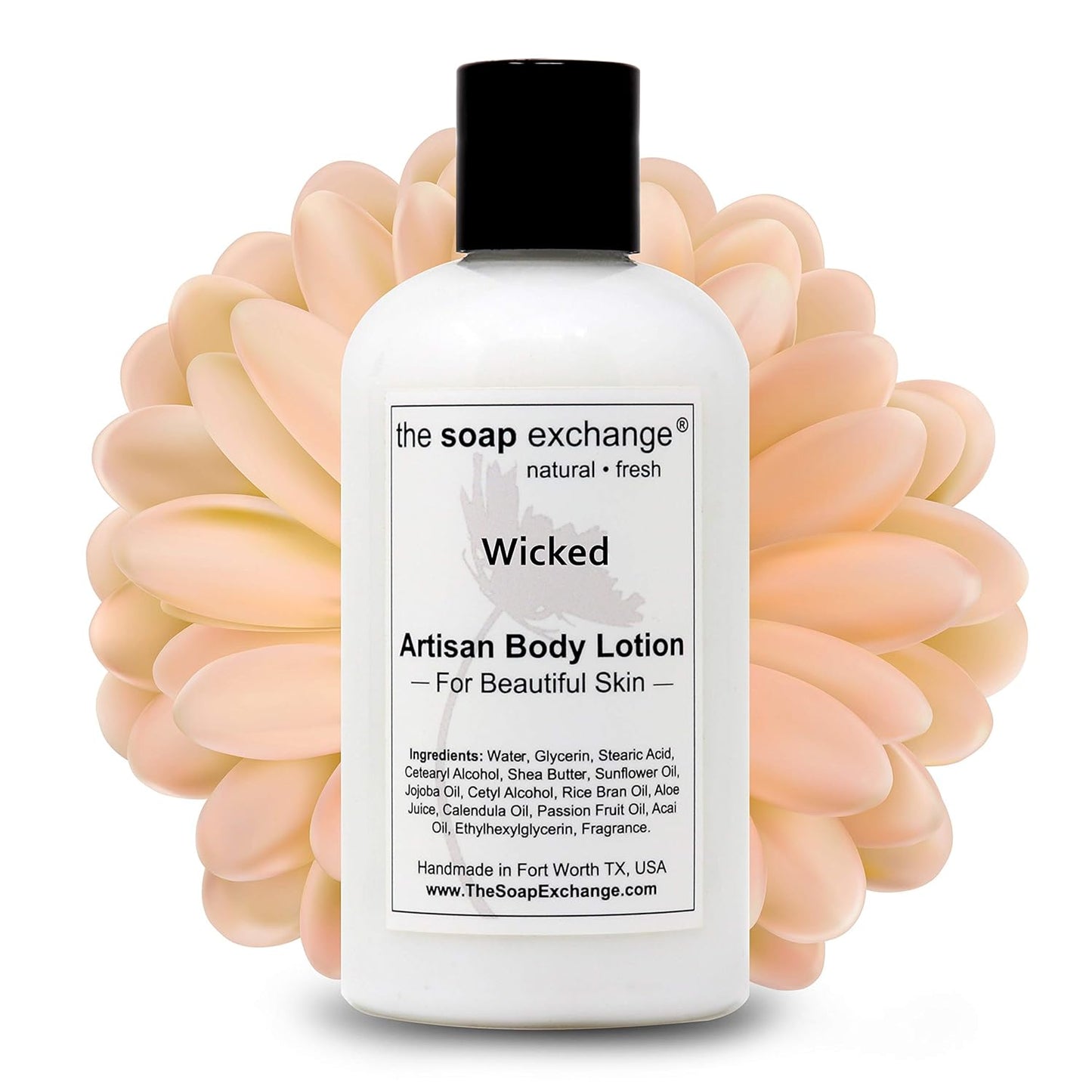 The Soap Exchange Body Lotion - Wicked Scent - Hand Crafted 8 fl oz / 240 ml Natural Artisan Skin Care for Hand, Face, & Body, Moisturize, Hydrate, & Protect. Made in the USA.