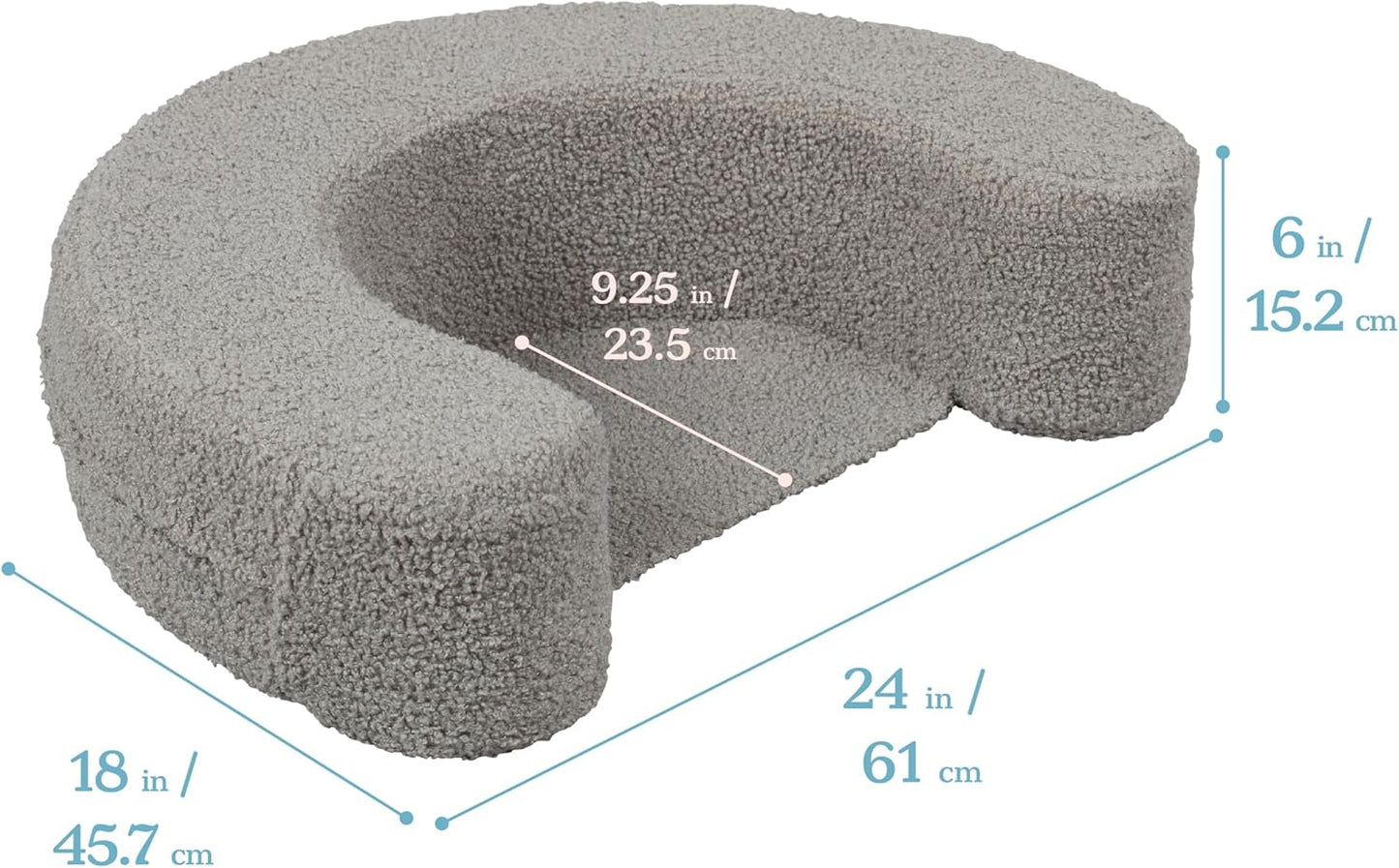 ECR4Kids SoftZone Sit-Up Support Ring Baby Essentials, 24" L x 18" W x 6" H, Grey