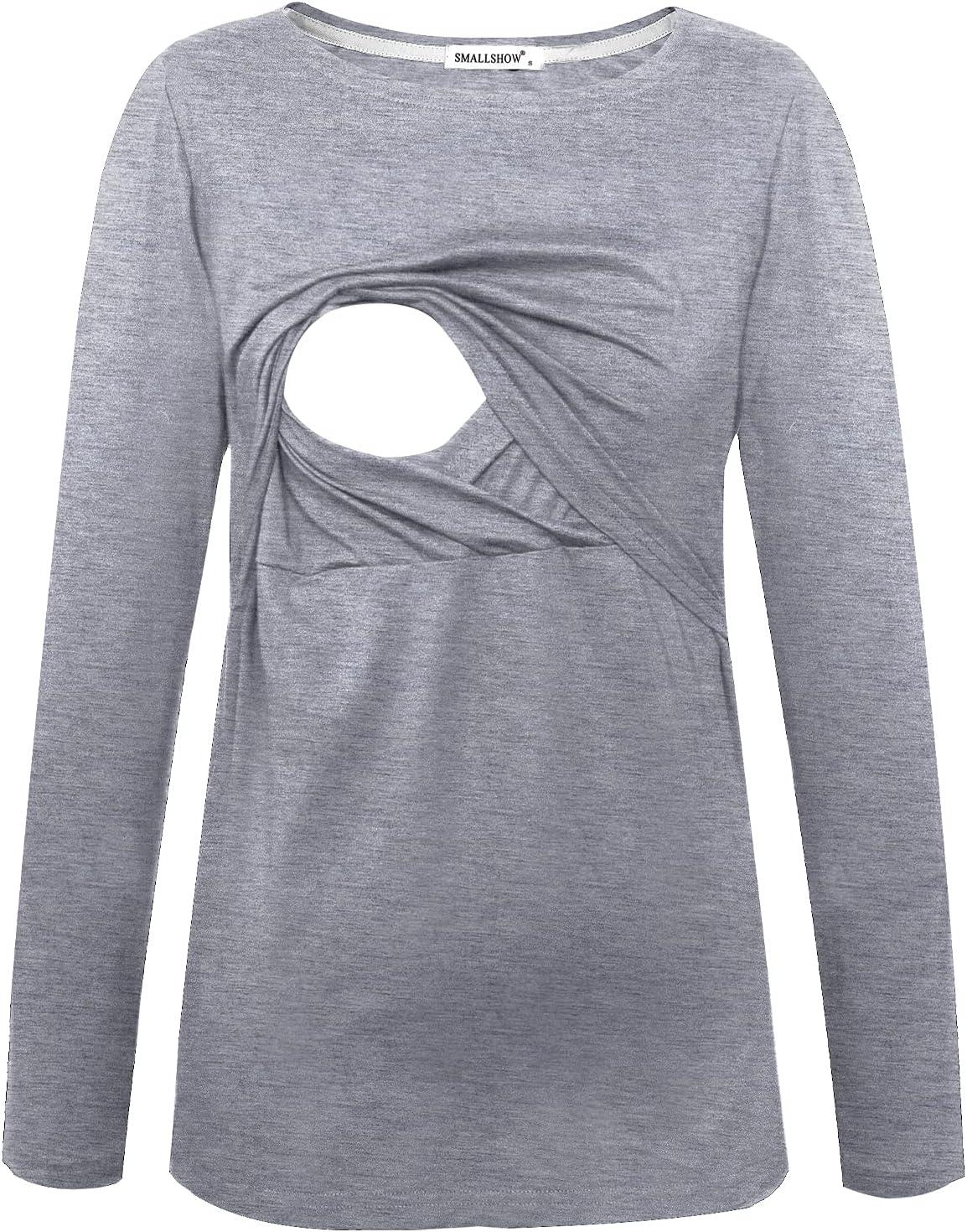 Smallshow Women's Maternity Nursing Tops Comfy Long Sleeve Breastfeeding T-Shirt