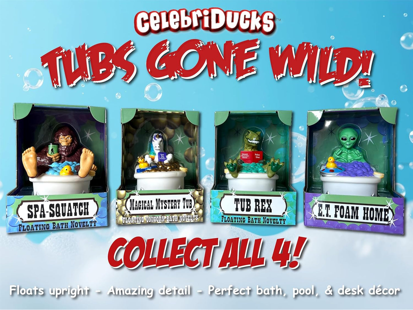 CelebriDucks - Tub Rex - Tubs Gone Wild Floating Bath Novelty - Collectible Bath Toy Gift for Kids & Adults of All Ages