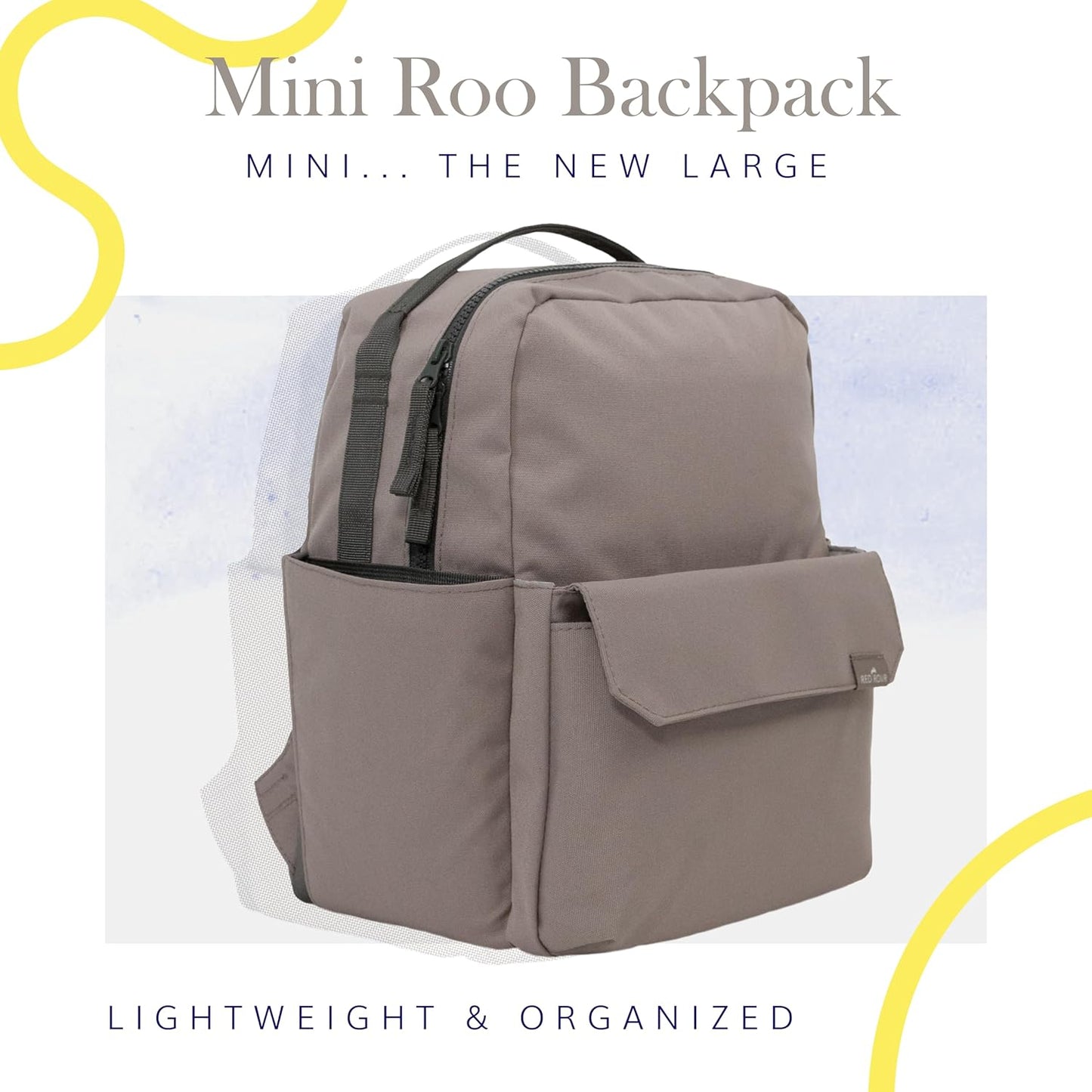 RED ROVR Mini Roo Lightweight Backpack | 6 pockets for everyday essentials (Truffle)