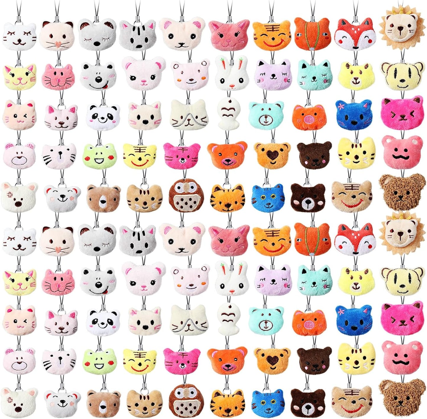 Libima 150 Pcs Mini Stuffed Animals Sea Animal Fruit Plush Keychain Set for Carnival Birthday Classroom Prizes Decoration for Clothes (Lovely)