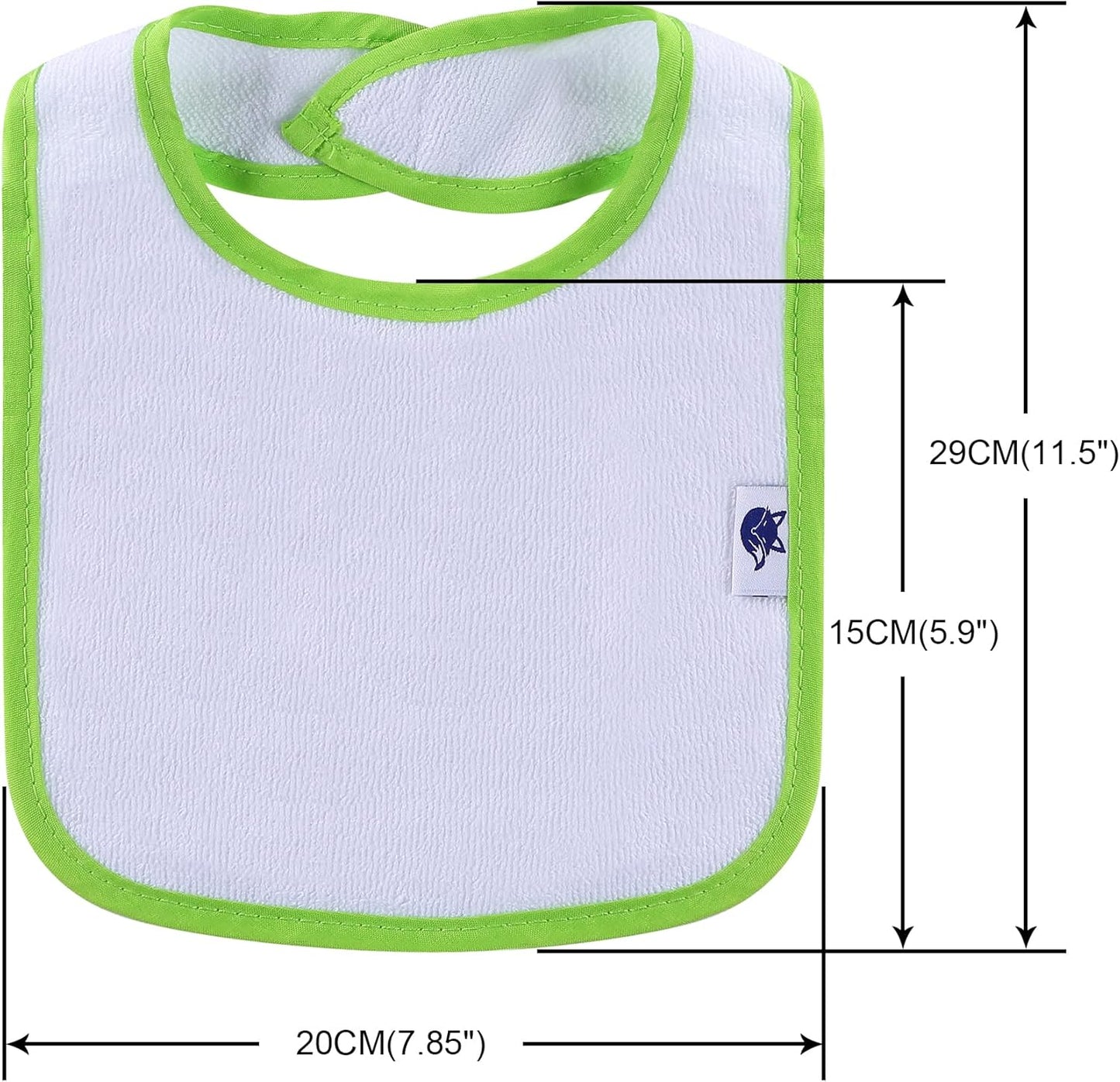 12 Pack Terry Drool Cotton Bibs, Unisex Baby Bibs with Fiber Filling Waterproof for Feeding, Teething, Drooling