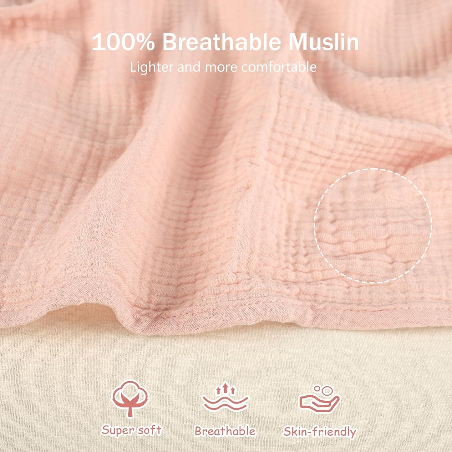 Hooyax 2-in-1 Baby Car Seat Cover & Nursing Cover, 100% Muslin Cotton, Breathable Car Seat Canopy and Privacy Breastfeeding Cover, Pink