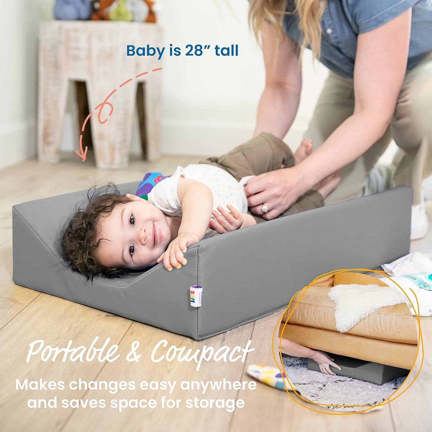 ECR4Kids SoftZone Baby Changing Pad, Baby Essentials, Grey