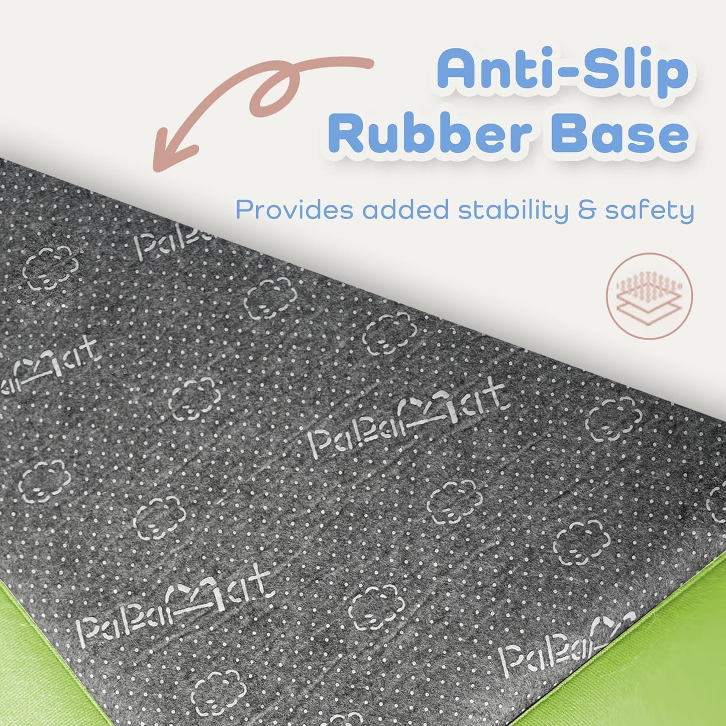 1.3" Thick Baby Floor Play Mat 50x50, Basic Padded Foam Mat for Tummy Time Crawling, Non Slip Cushioned for Babies Toddlers Infants Kids (Light Green)