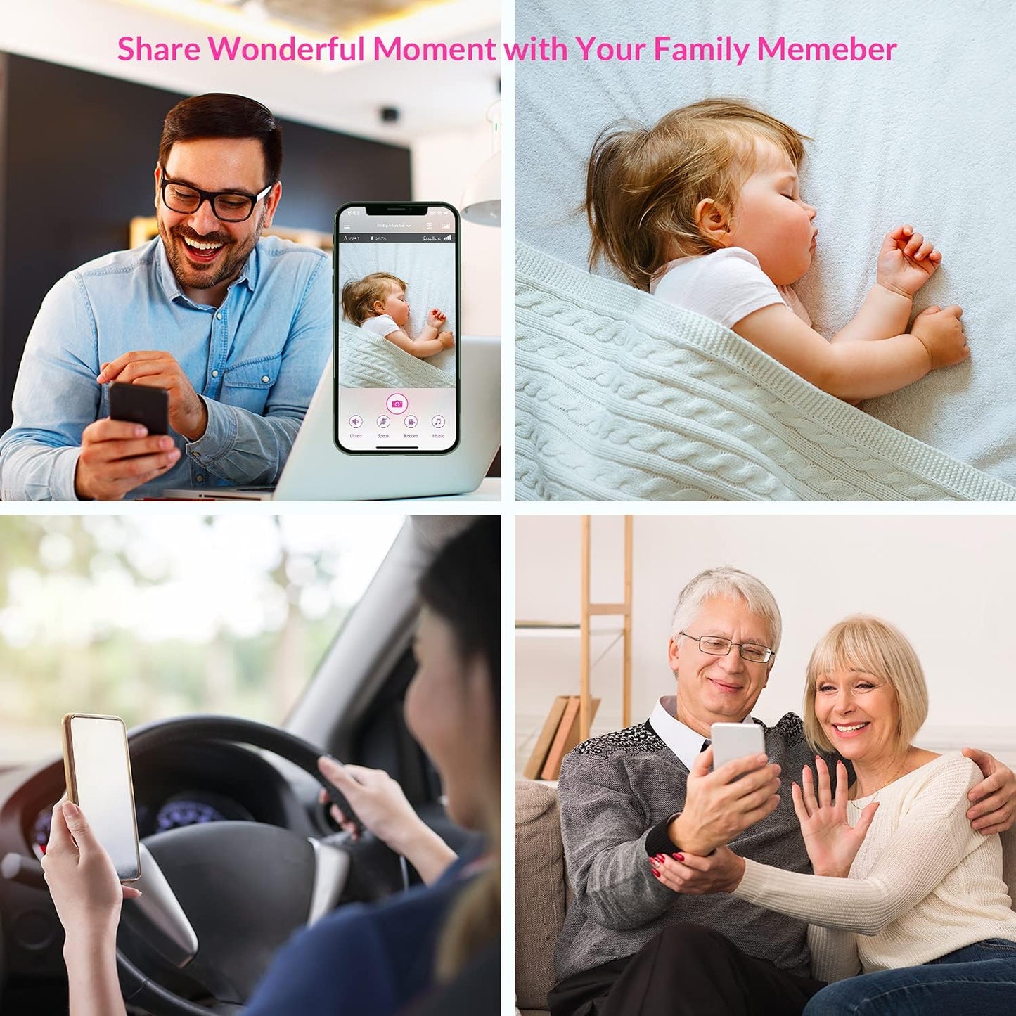 iBaby M8L WiFi Baby Monitor with Camera & Audio: Sleep Tracking, Motion Alerts, Wireless 360º Pan 110º Tilt, Temperature Sensor, 1080PFull HD Video, Night Vision, Support Multi-User on Smartphone APP