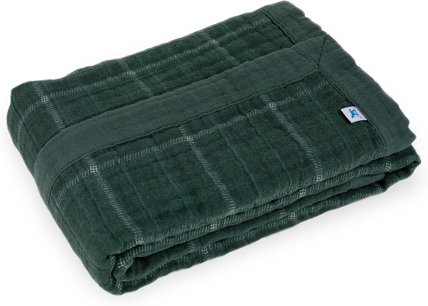Little Unicorn Evergreen Plaid Cotton Muslin Quilt Receving Blanket | 100% Cotton | Super Soft | Babies and Toddlers | 30" x 40" | Machine Washable