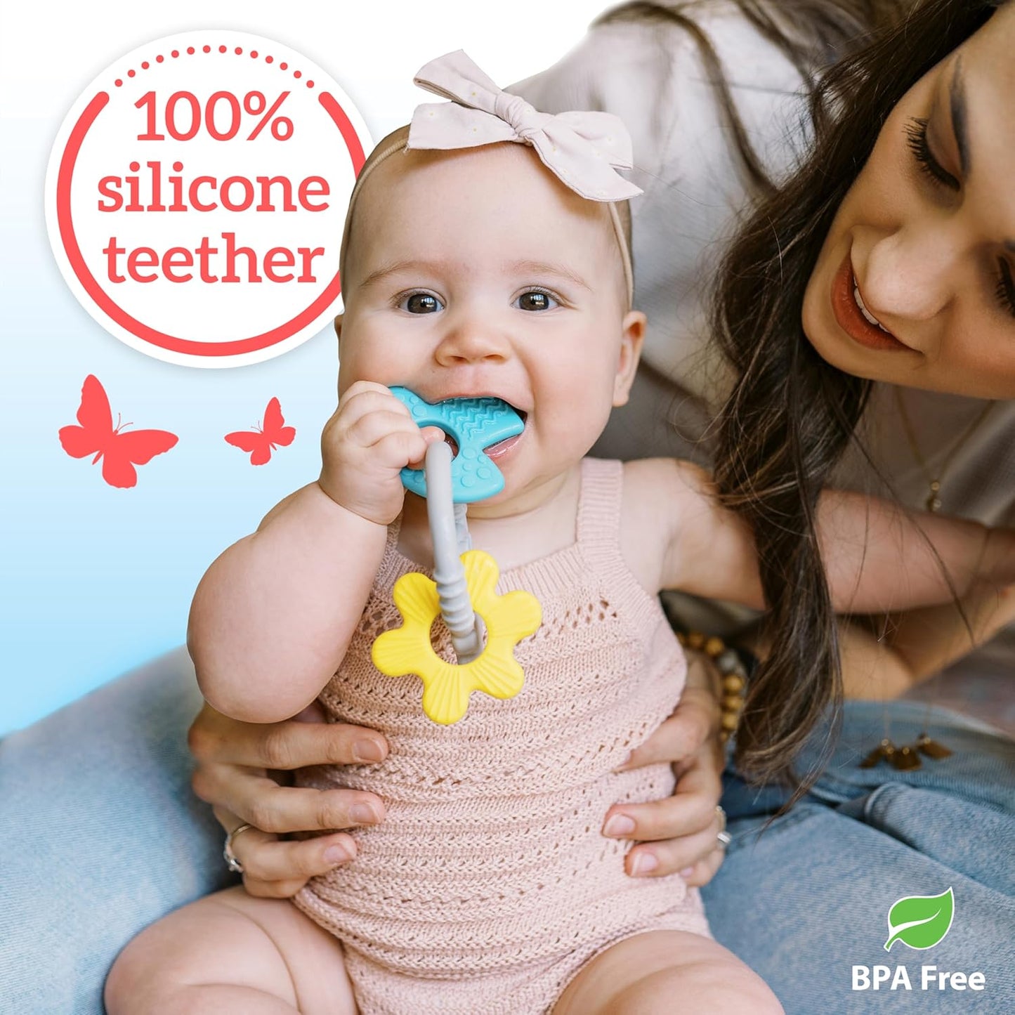Dr. Brown’s Learning Loop Silicone Ring Teether, Fox - 3m+