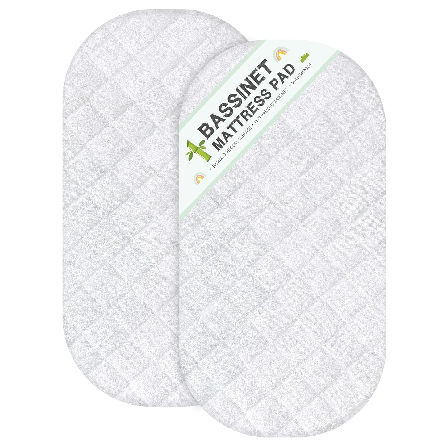 Bassinet Mattress Protector, Fits 15" x 30" Graco Sense2Snooze and Dream On Me Lacy Bassinet, 2 Pack, Waterproof, Washer & Dryer