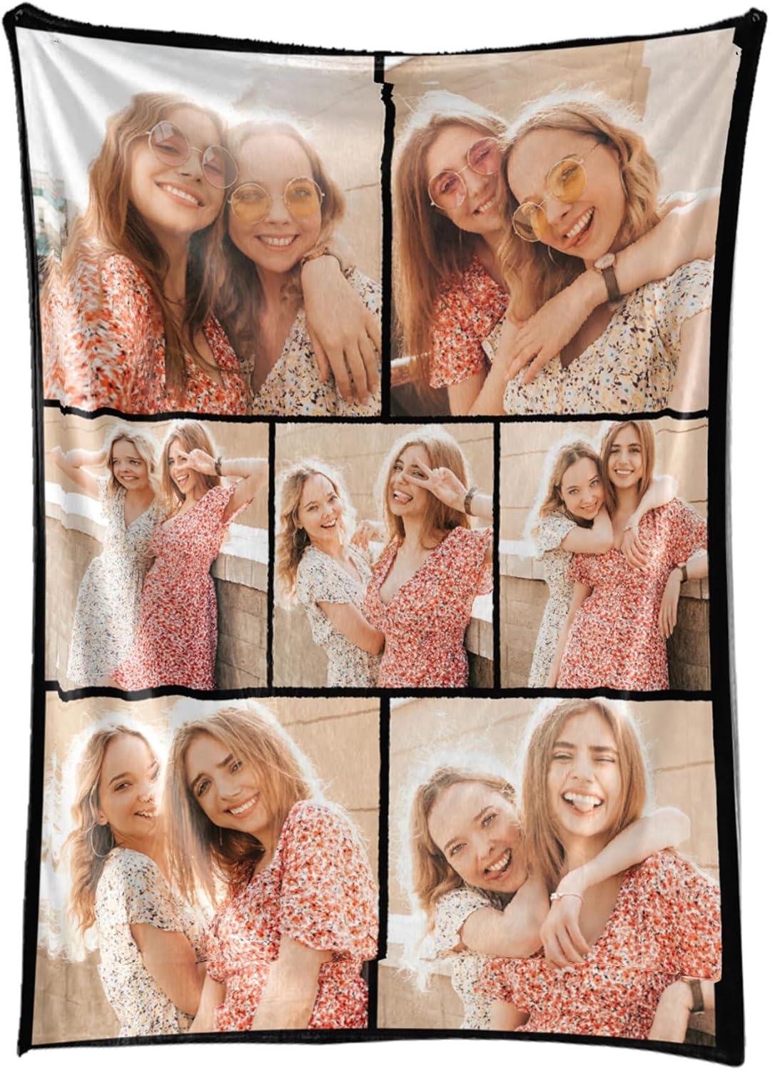 Personalized Blanket with Photos Text Custom Flannel Blanket with Picture Customizable Blankets Valentine's Day Gifts for Couple Girlfriend Boyfriend Wife Husband, 40 * 50in