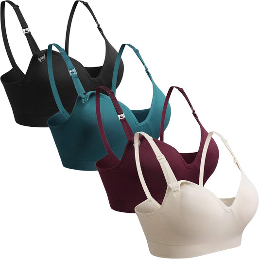 GXXGE Womens Seamless Nursing Bra for Breastfeeding Push Up Sleeping Wireless Maternity Bra