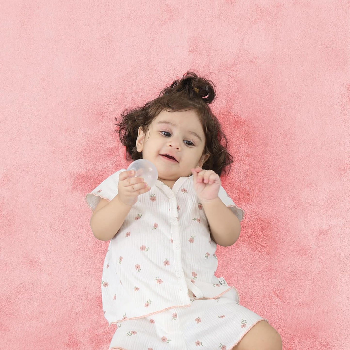 1.3" Thick Baby Floor Play Mat 59x79, Basic Padded Foam Mat for Tummy Time Crawling, Non Slip Cushioned for Babies Toddlers Infants Kids (Pink)