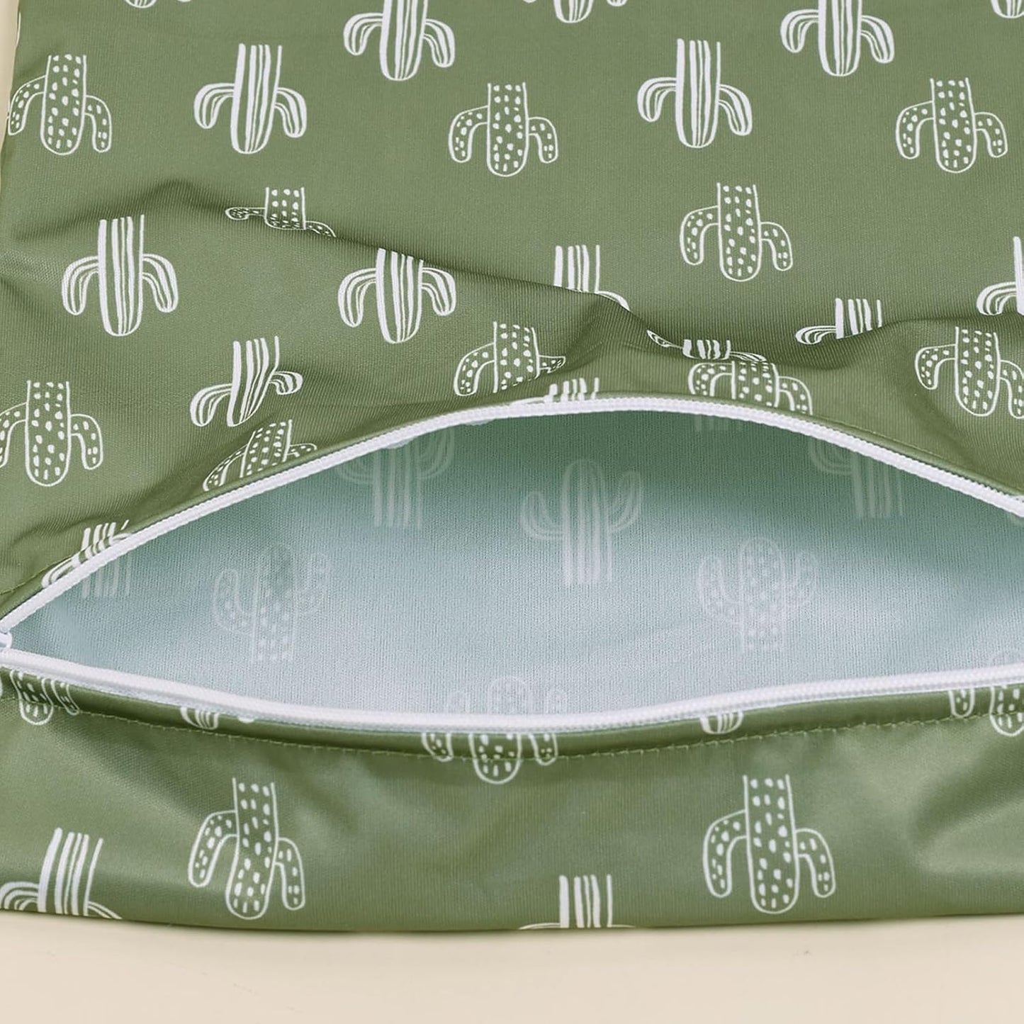 HappyFlute 2pcs Waterproof Bag Set - Cactus & Animal Pattern Wet/Dry Bag for Towels, Diapers, Swim, Beach, Gym - 10.2x14.4 inches