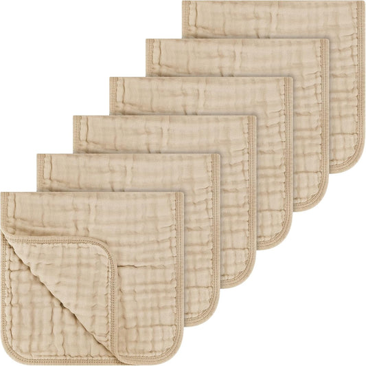 Accmor 6 Pack Muslin Burp Cloths 100% Cotton 20''x10'' Large Extra Soft and Absorbent Baby Burping Cloth for Boys Girls