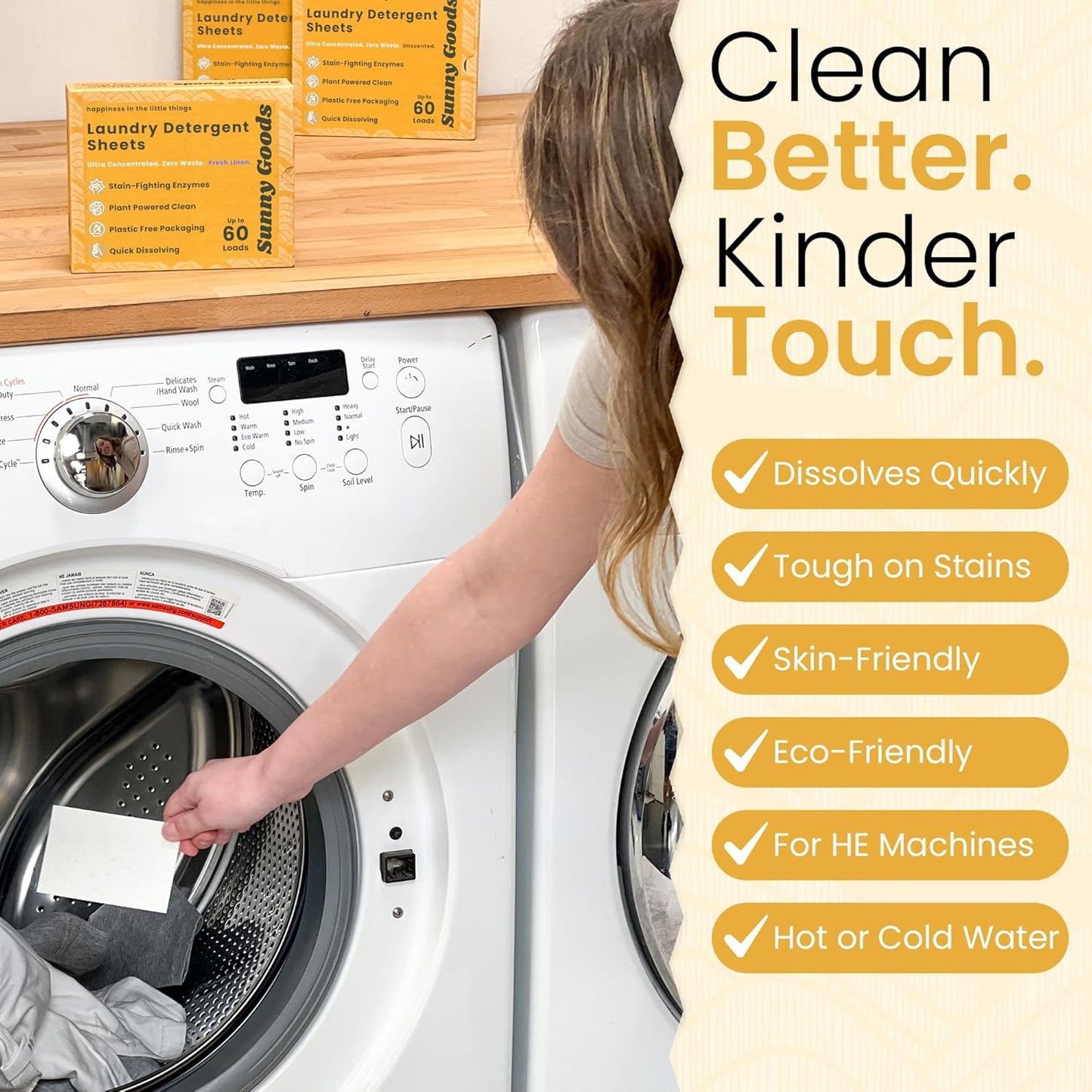 Laundry Detergent Sheets with Plant Powered Stain-Fighting Enzymes - 60 Loads - Concentrated Liquidless Laundry Soap Sheets - Home and Travel Laundry Detergent - Unscented