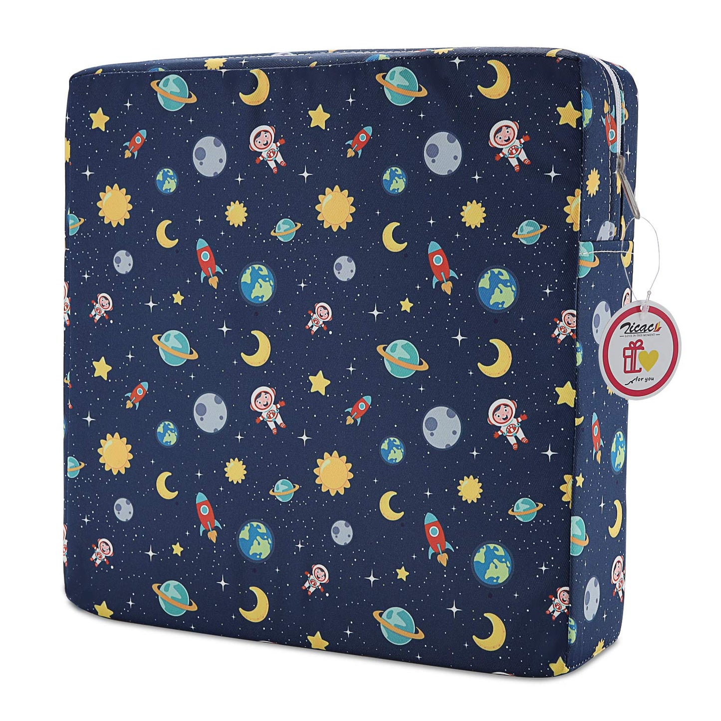 Zicac Portable Seat Cushion Washable with Non-Slip Bottom, Detachable Strong Support Cushion for Toddler Kids Baby Infant (Star Blue)