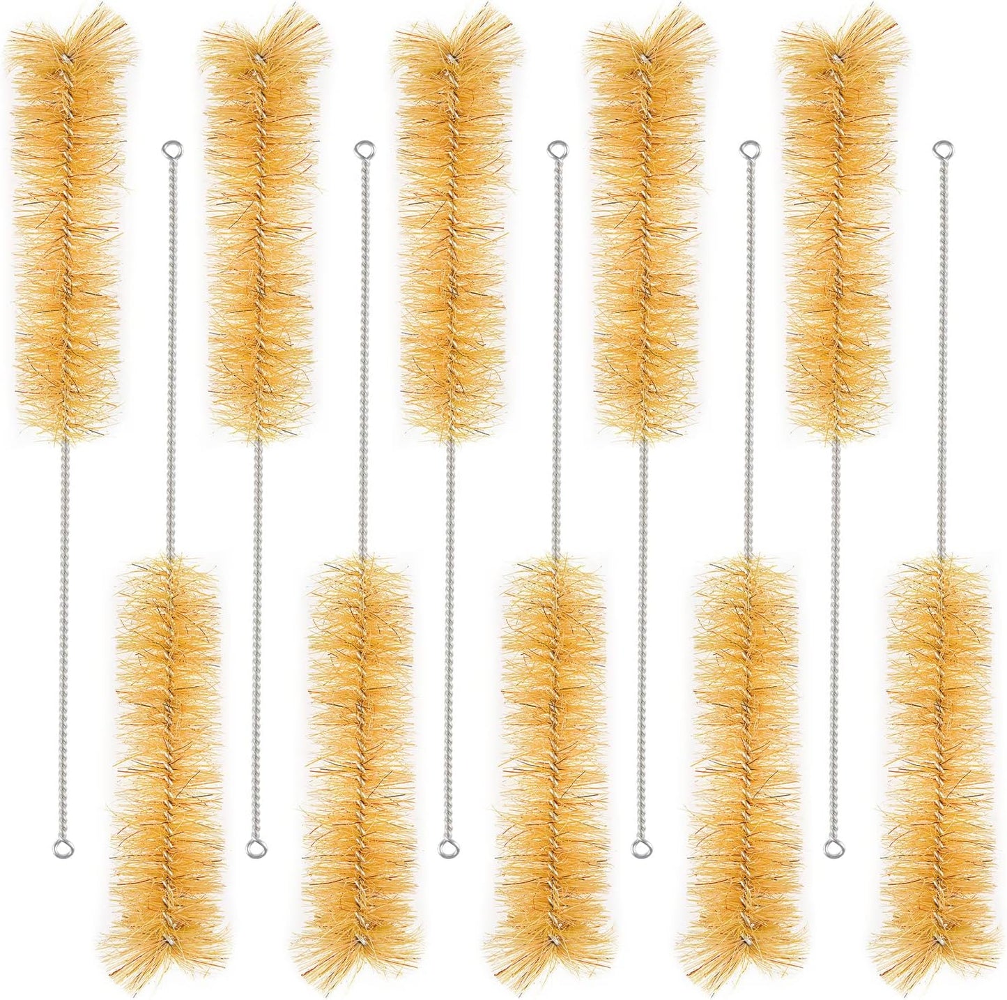 stonylab 10 Pack Tube Brushes, Bristle Test Tube Bottle Wash Cleaning Brushes with Radial Tufted End for Laboratory, Size S