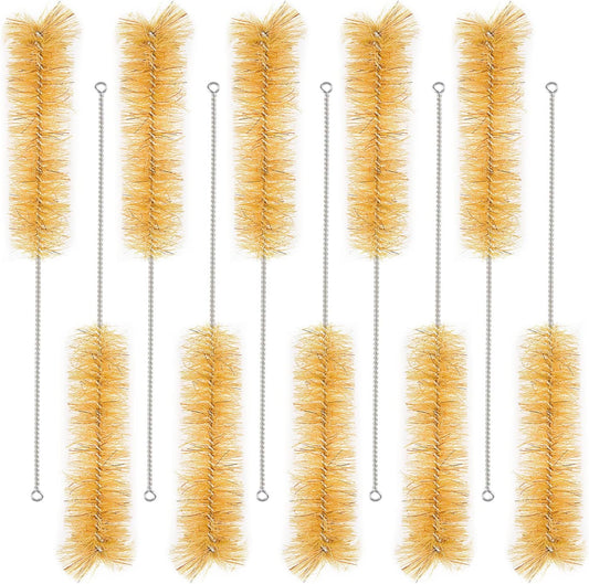 stonylab 10 Pack Tube Brushes, Bristle Test Tube Bottle Wash Cleaning Brushes with Radial Tufted End for Laboratory, Size S
