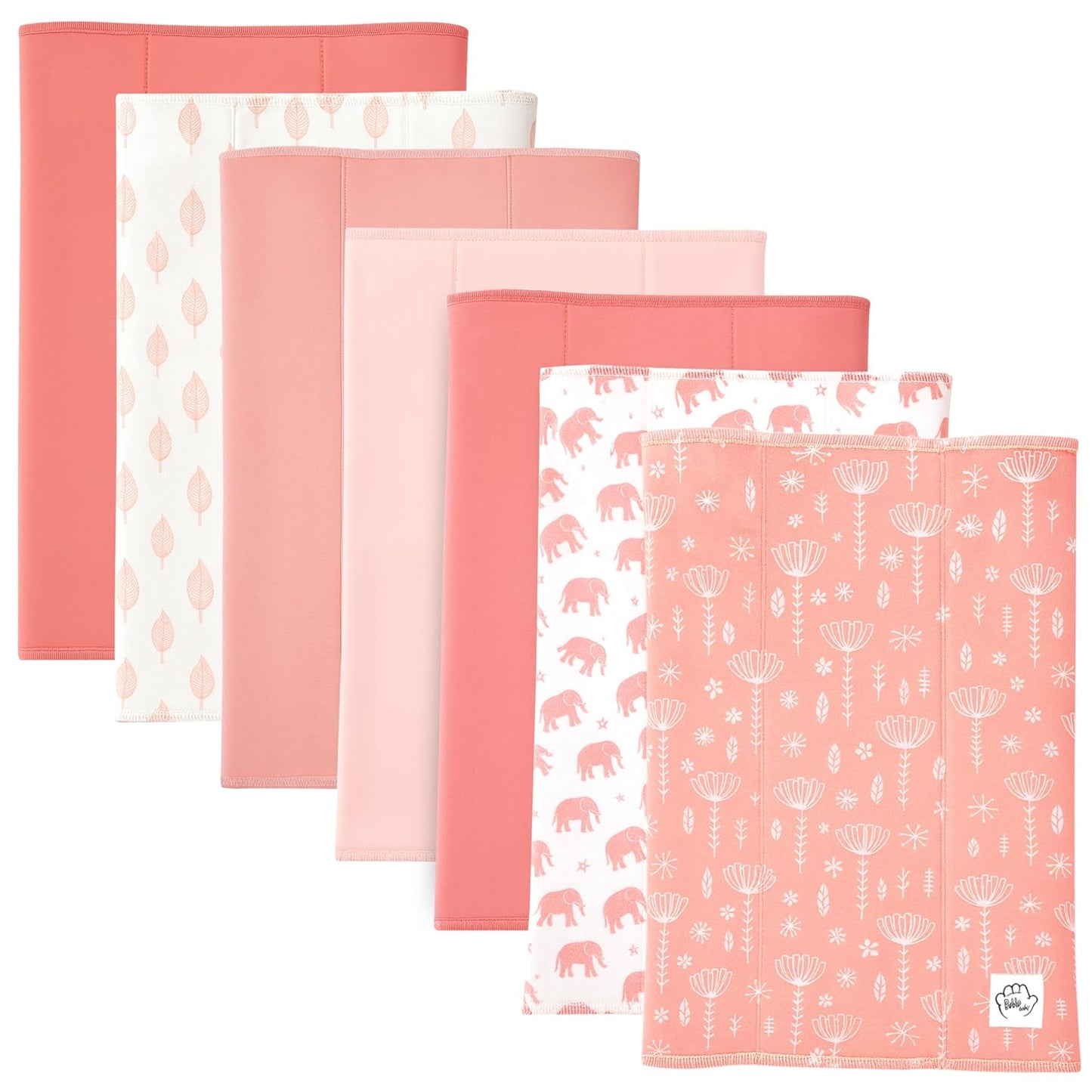 Baby Burp Cloths for Boys and Girls - 7 Pack Large 100% Organic Cotton - Double Layered Extra Absorbent Burp Rags, Pink