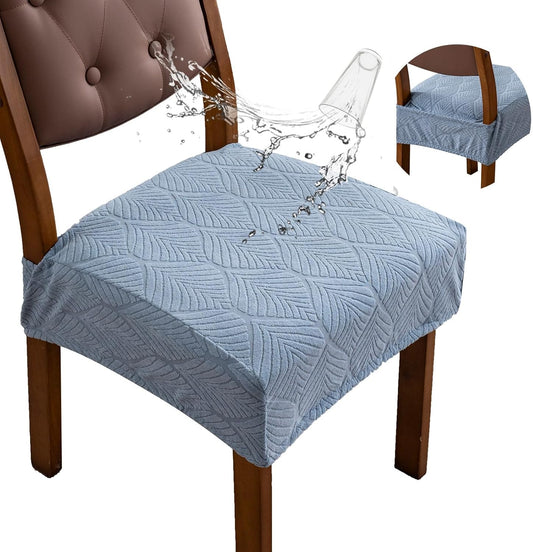 Removable Washable Dining Chair Seat Covers Set of 2,Stretch Jacquard Chair Seat Cushion Protector Slipcovers, Rear Covers