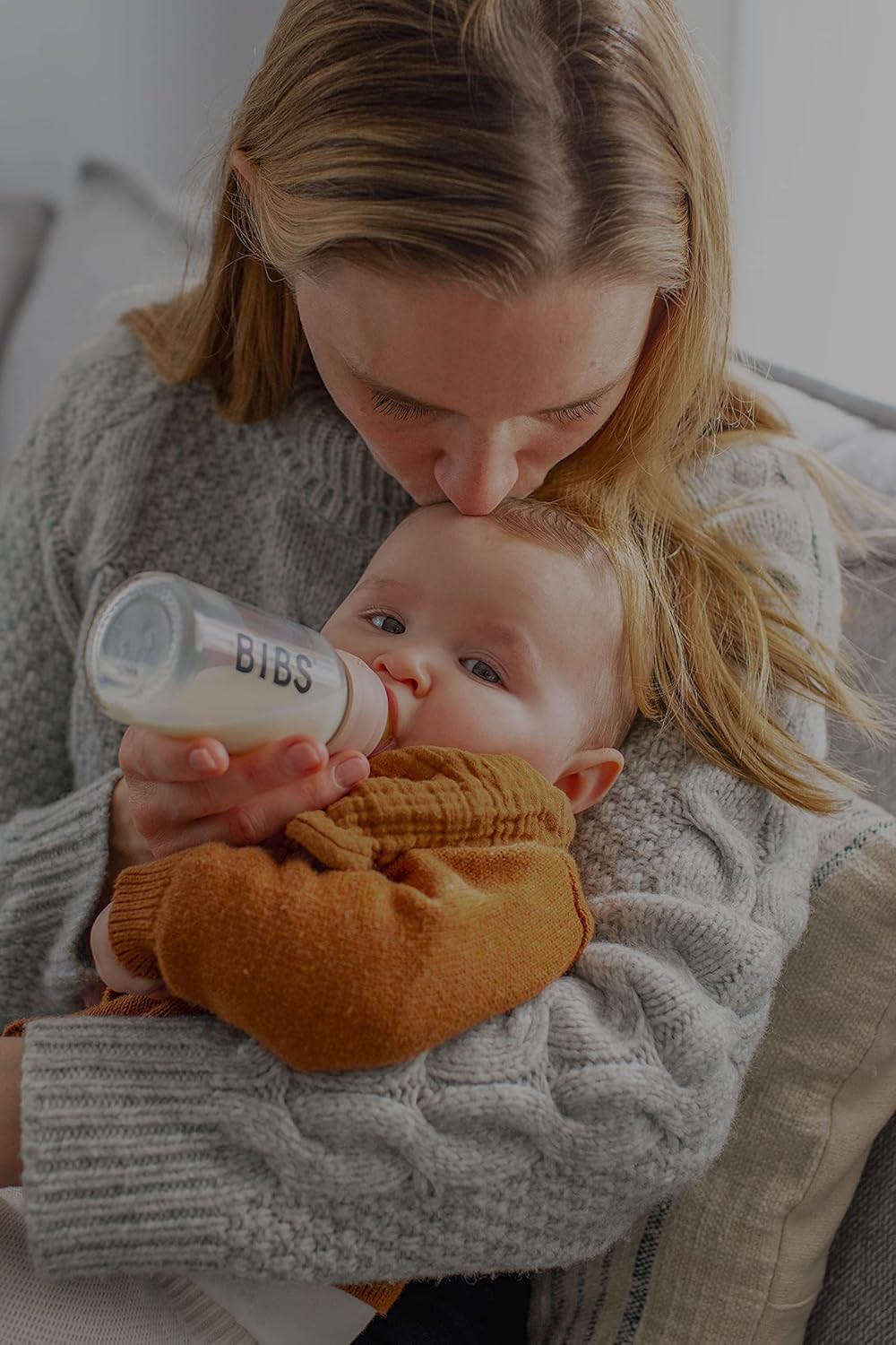 BIBS Baby Glass Bottle. Anti-Colic. Round Natural Rubber Latex Nipple. Supports Natural Breastfeeding, Complete Set - 110 ml, Woodchuck