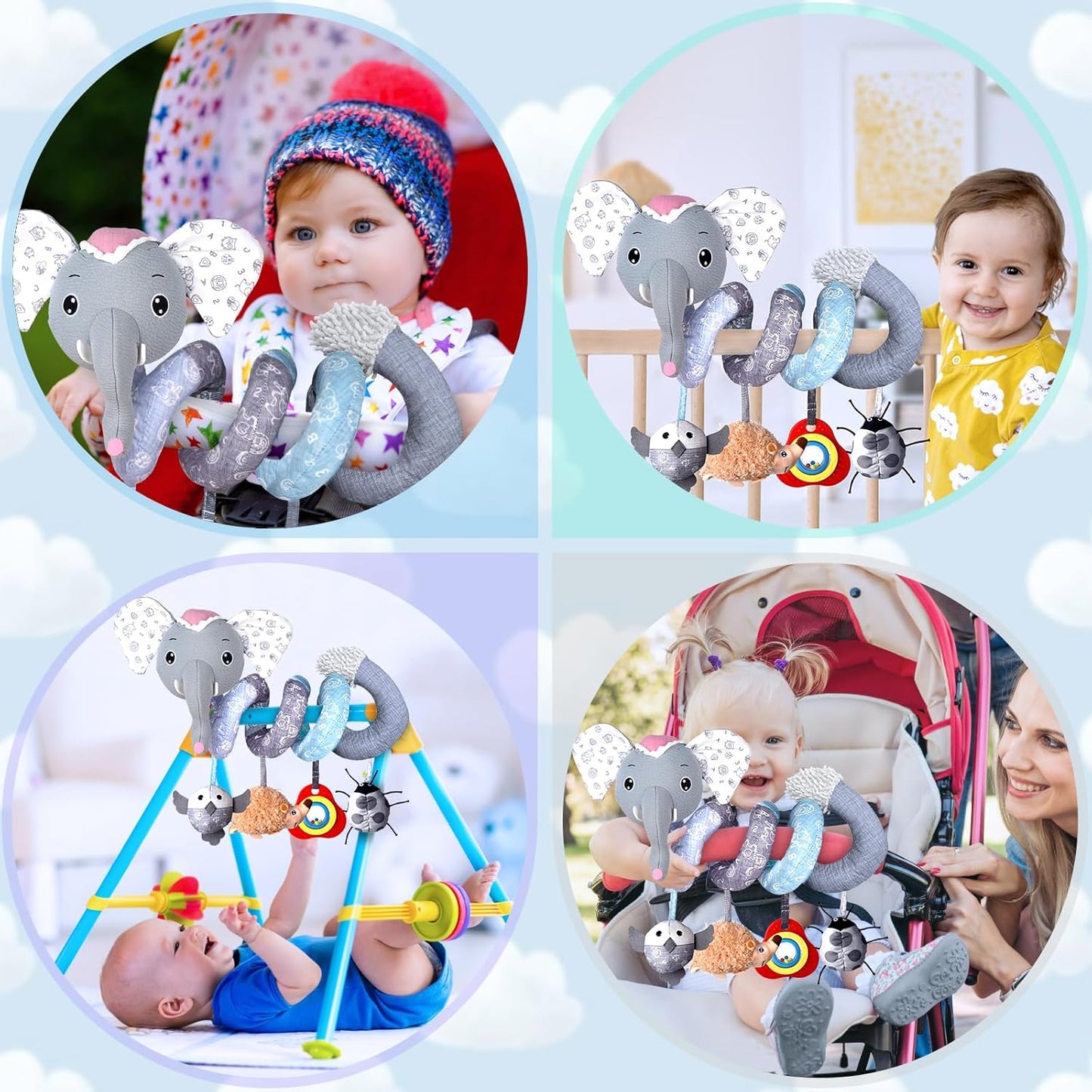 Musical Car Seat Toys Newborn Toys, Stroller Toys Baby Toys 0-6 Months Infant Toys, Baby Toys for Carseat Stroller Crib with Rattles Teether, Baby Toys for 0 3 6 9 12 Boys Girls Enfants