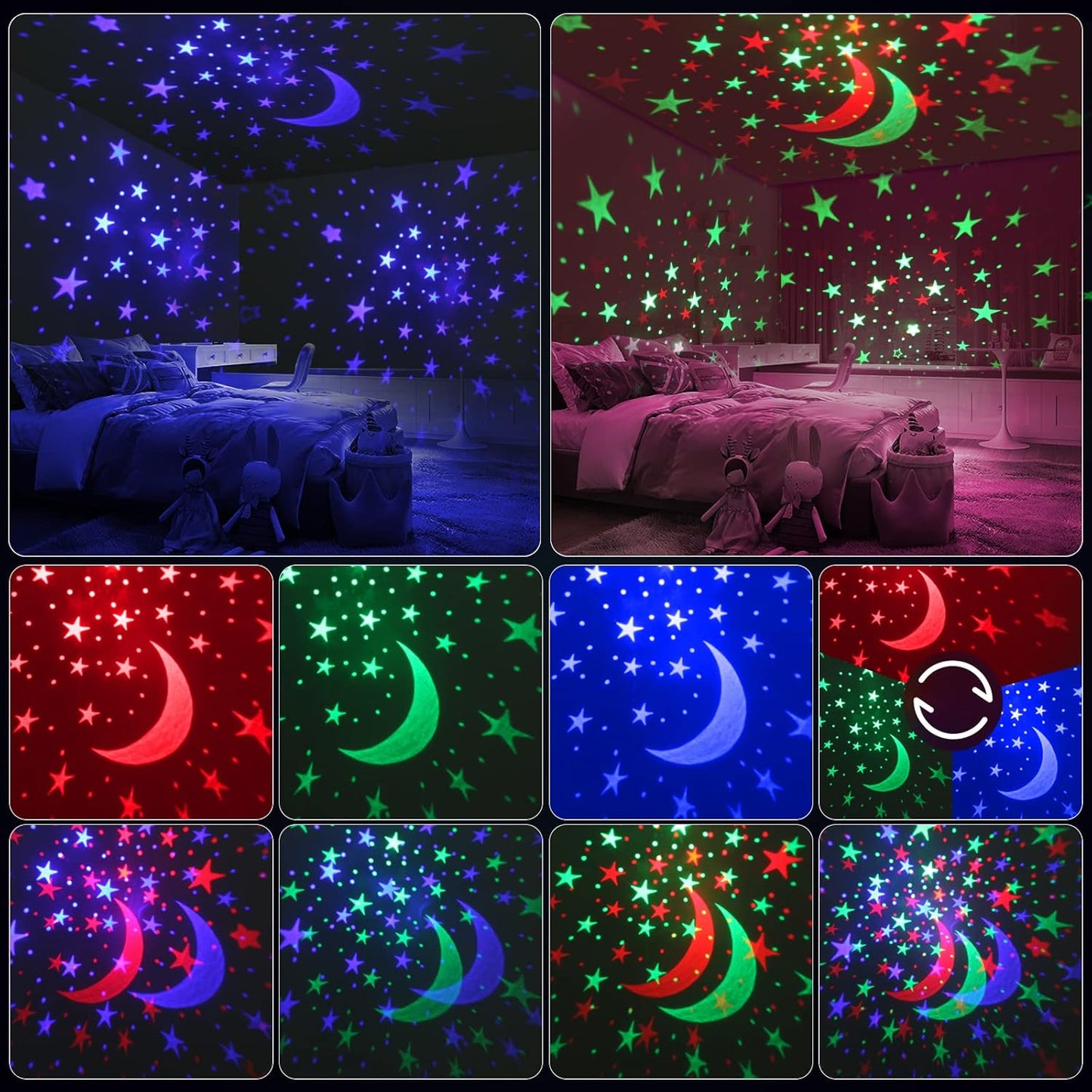 YACHANCE Night Light for Kids Room with Sound Machine Baby Night Light Star Projector White Noise Machine for Sleeping Soother Nursery Lamp 9 Natural Sounds 20 Lullabies with Remote Timer