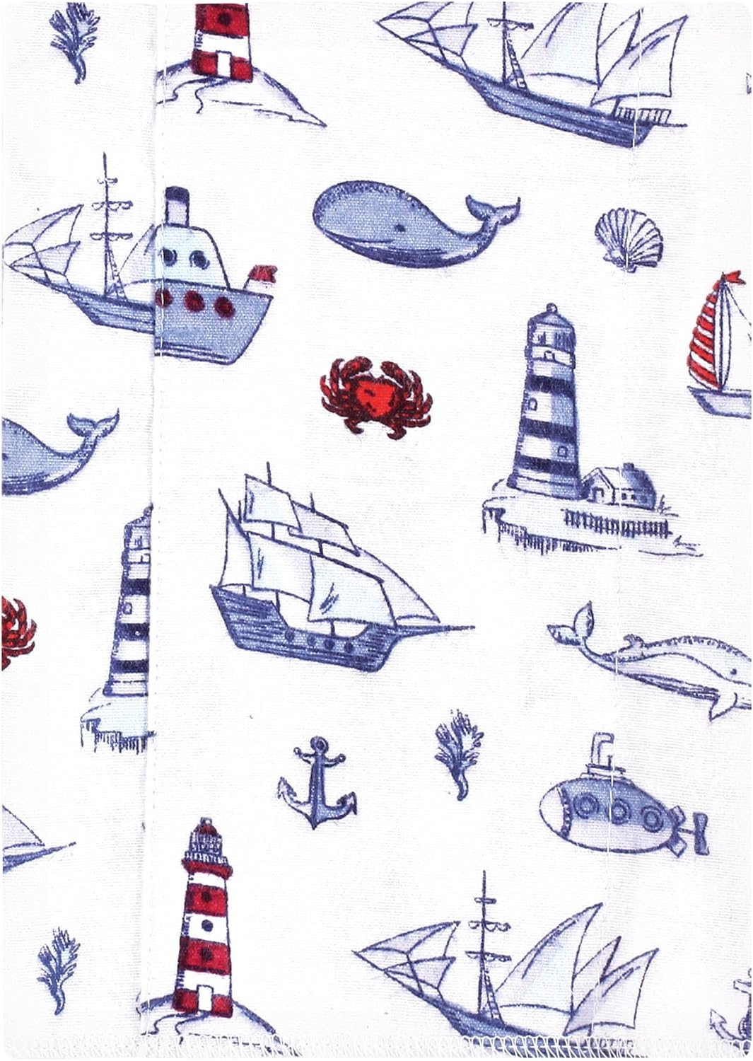 Luvable Friends Hudson Baby Flannel Burp Cloths 4pk, Coastal Lighthouse