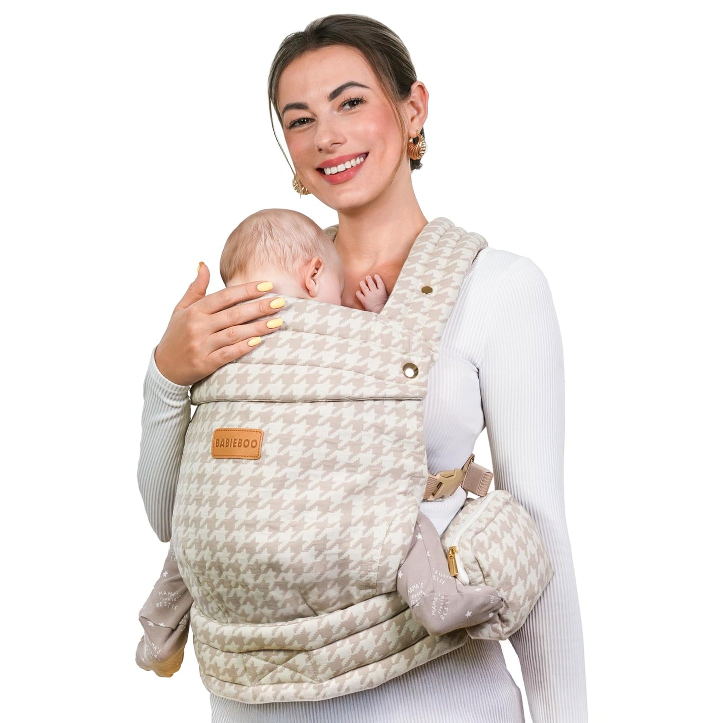Baby Carrier Newborn to Toddler, Ergonomic Baby Toddler Carrier with Head Support (7-44 lbs) – Front Inward, Front Outward, Back Carry – Hands-Free, Lumbar Support (Beige)