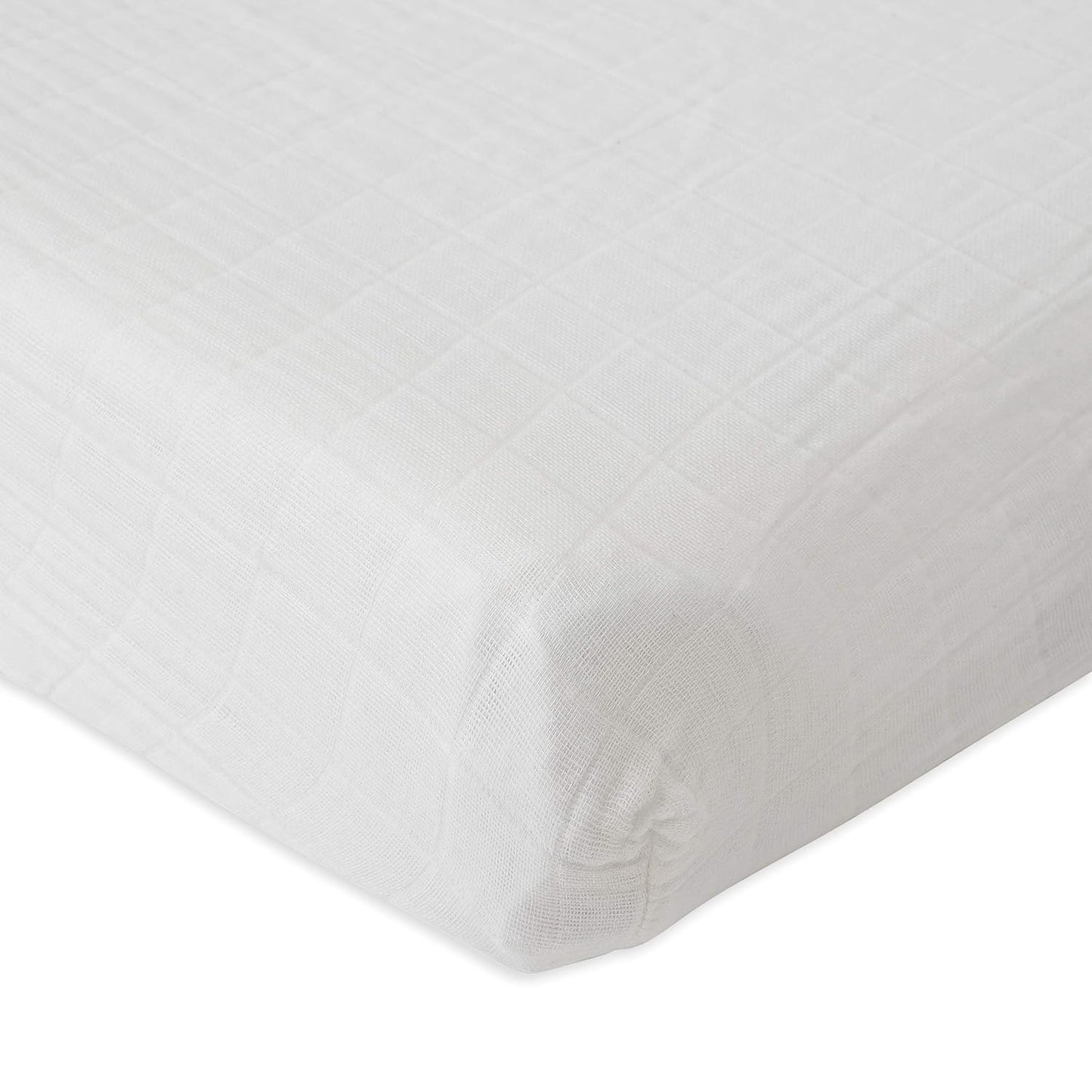 Little Unicorn Premium Changing Pad Cover | Extra Soft & Breathable Muslin Fabric (White)