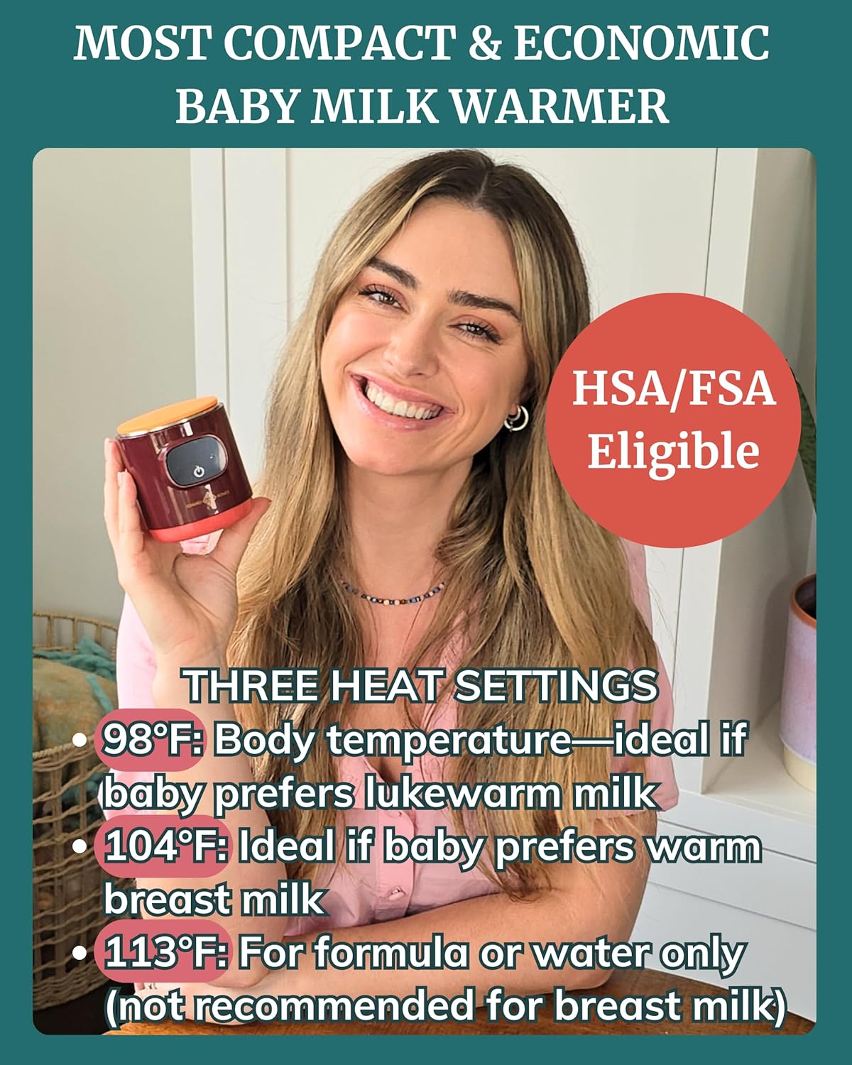 IDAHO JONES Portable Bottle Warmer - On The Go & for Travel - Baby Bottle, Breastmilk & Formula - Battery Powered & Operated, Cordless - Fits Dr Brown, Comotomo & Others