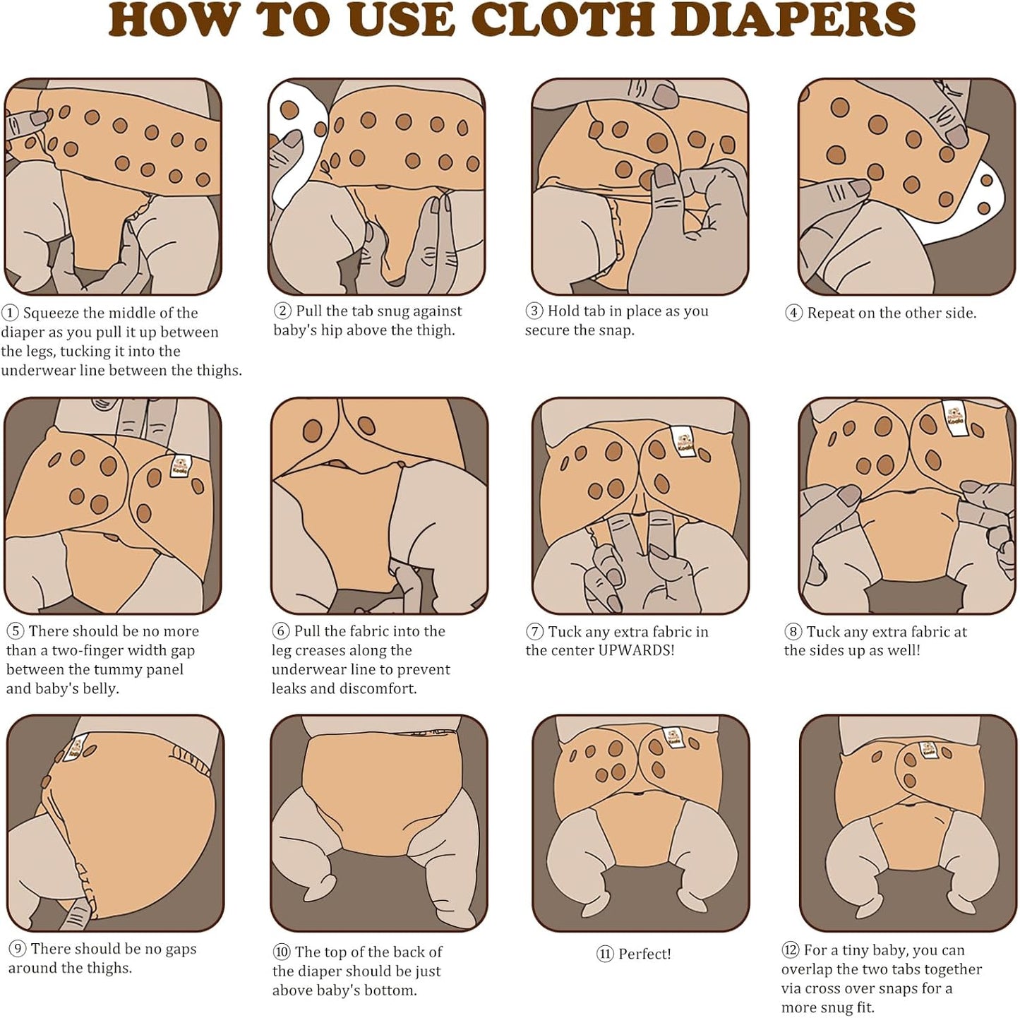 Mama Koala 3.0 Cloth Diapers for Babies with AWJ Lining, 6 Pack with 6 Natural Cloth Diaper Inserts - Reusable and Washable Pocket Diapers (Space Ranger)