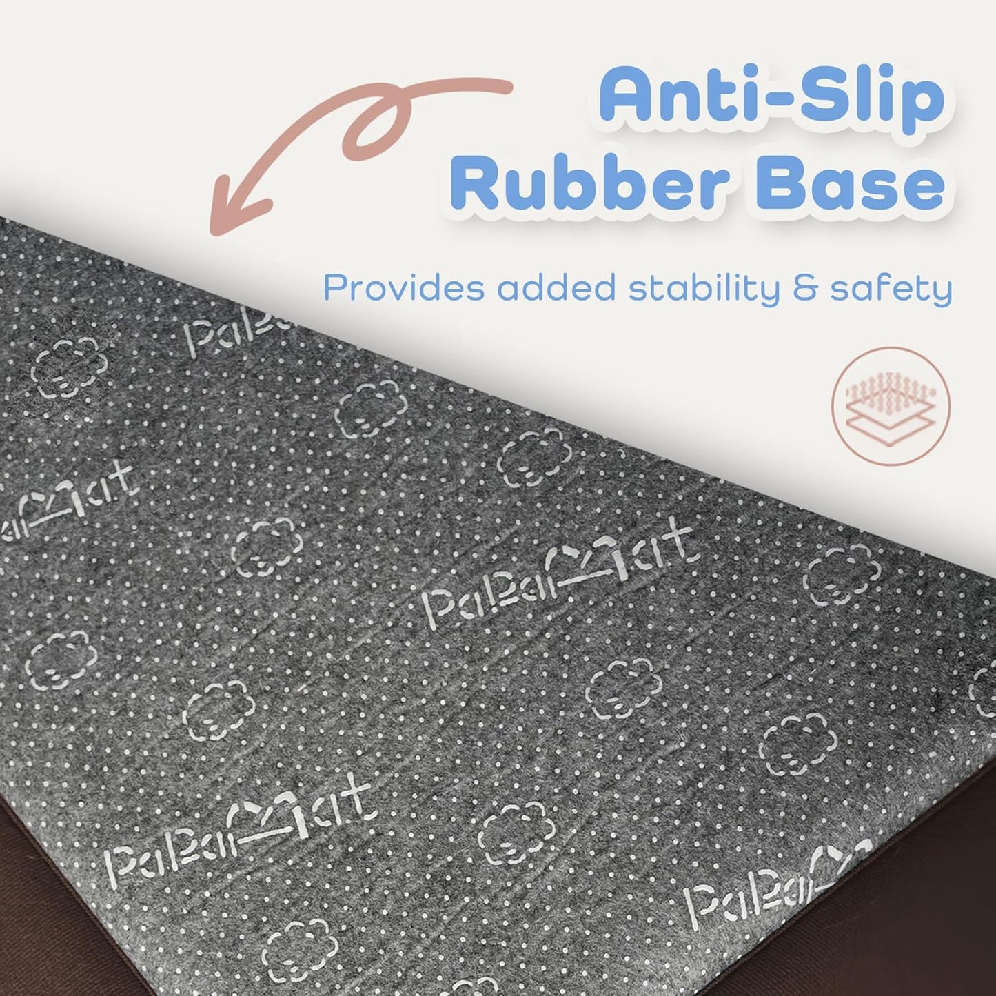 1.3" Thick Baby Floor Play Mat 50x50, Basic Padded Foam Mat for Tummy Time Crawling, Non Slip Cushioned for Babies Toddlers Infants Kids (Brown)