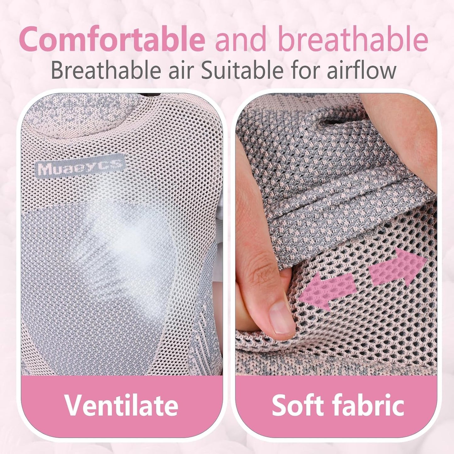 Baby Carrier Newborn to Toddler, Ergonomic, Breathable and Lightweight Newborn Carrier, Infant Carrier for 7-33 lbs, Easy Adjustable, Soft(Light Pink)