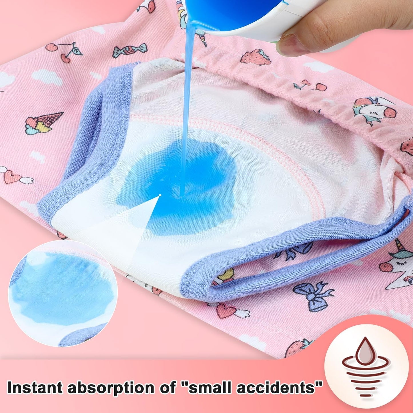MooMoo Baby Girls Potty Training Underwear 2 Packs Cotton Diaper Skirt for Potty Training Absorbent