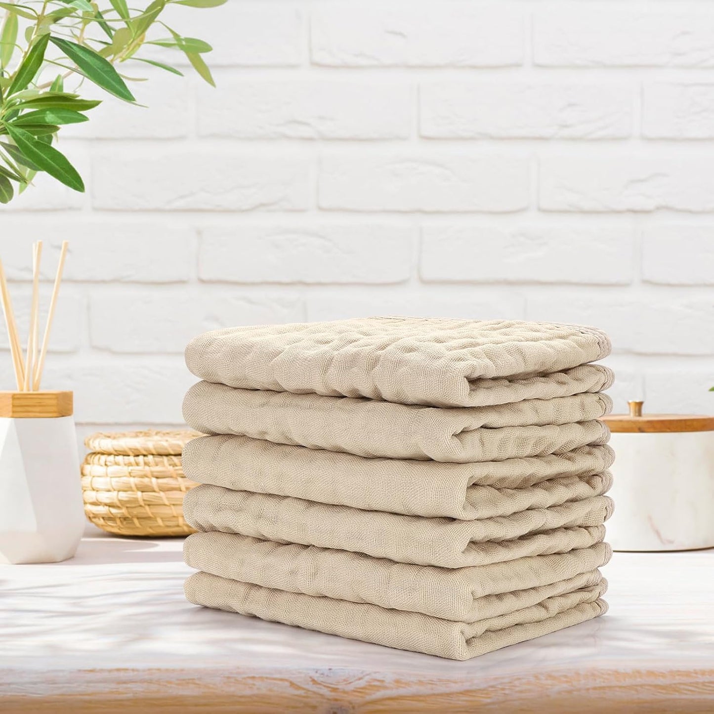 Accmor 6 Pack Muslin Burp Cloths 100% Cotton 20''x10'' Large Extra Soft and Absorbent Baby Burping Cloth for Boys Girls