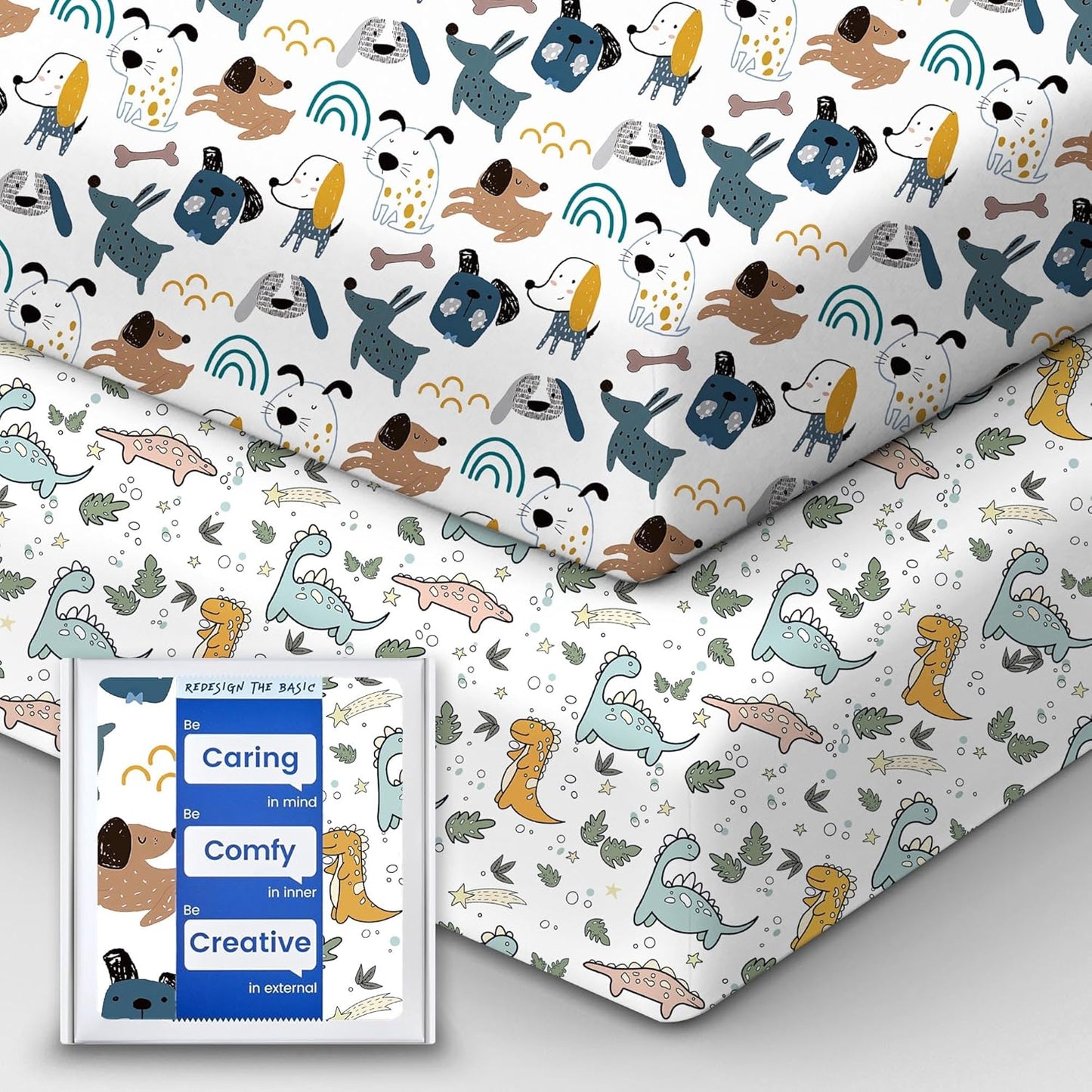 Baby Crib Sheets Boy Girl for Standard Crib Mattress - Ultra Soft Jersey Knit Neutral Crib Mattress Sheet, Safe and Snug, Durable, Stylish Crib Sheet Fitted, 28''x52''x9'' Extra Deep Pocket