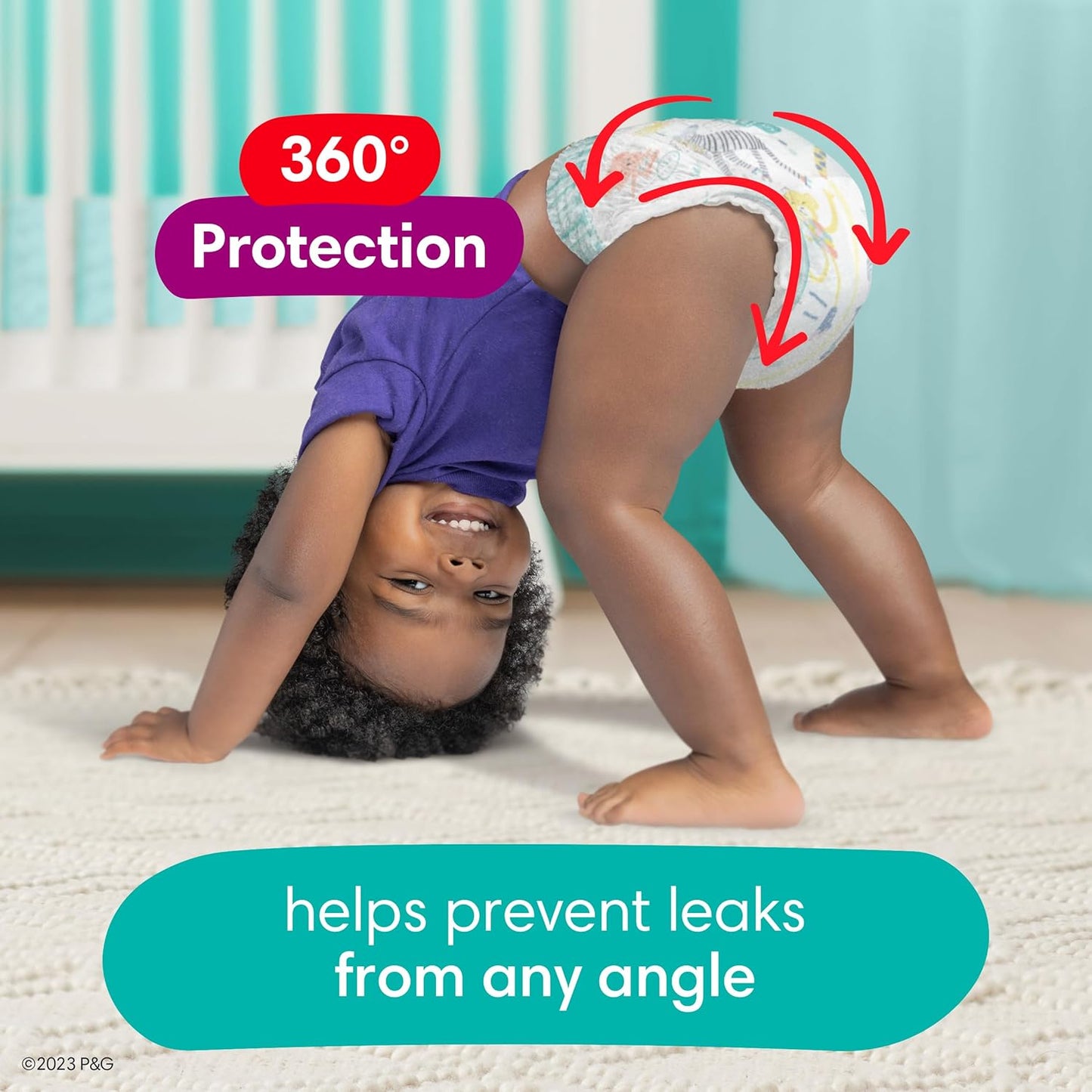 Pampers Diapers - Cruisers 360 - Size 7, 17 Count, Babyproof up to 100% Leakproof Pull-On Diaper (Packaging May Vary)