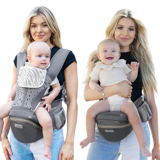 MOMTORY StowNGO Pro Baby Carrier, Safety-Certified 6-in-1 Baby Carrier Newborn to Toddler, Detachable Baby Holder Carrier with Hip Seat, Ergonomic Cozy Baby Front and Back Carrier for 7-50lbs