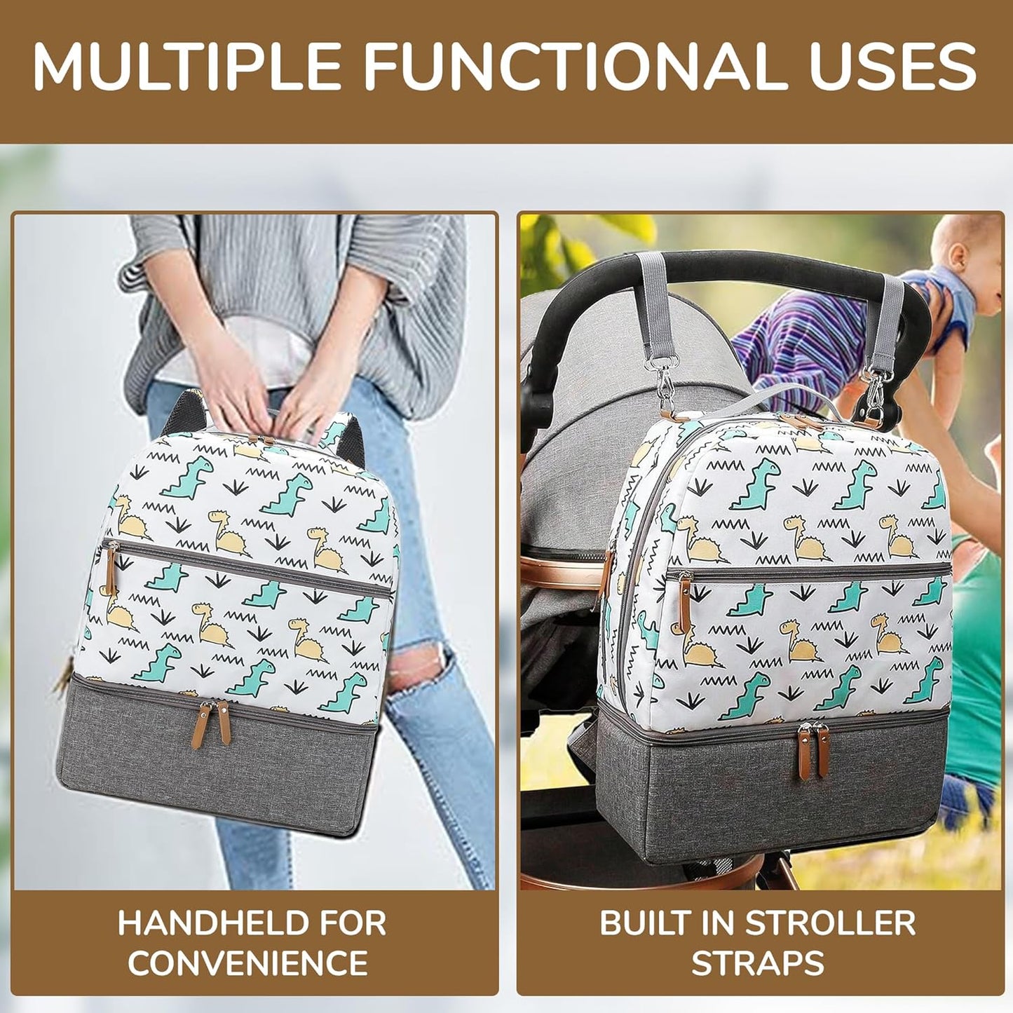 Village of Many Toddler Diaper Bag Backpack – Large Insulated Food/Milk Compartment, Lightweight, Waterproof, Padded Straps, Multi-Pocket, Easy-Clean & Durable – Ideal for Daycare & Travel