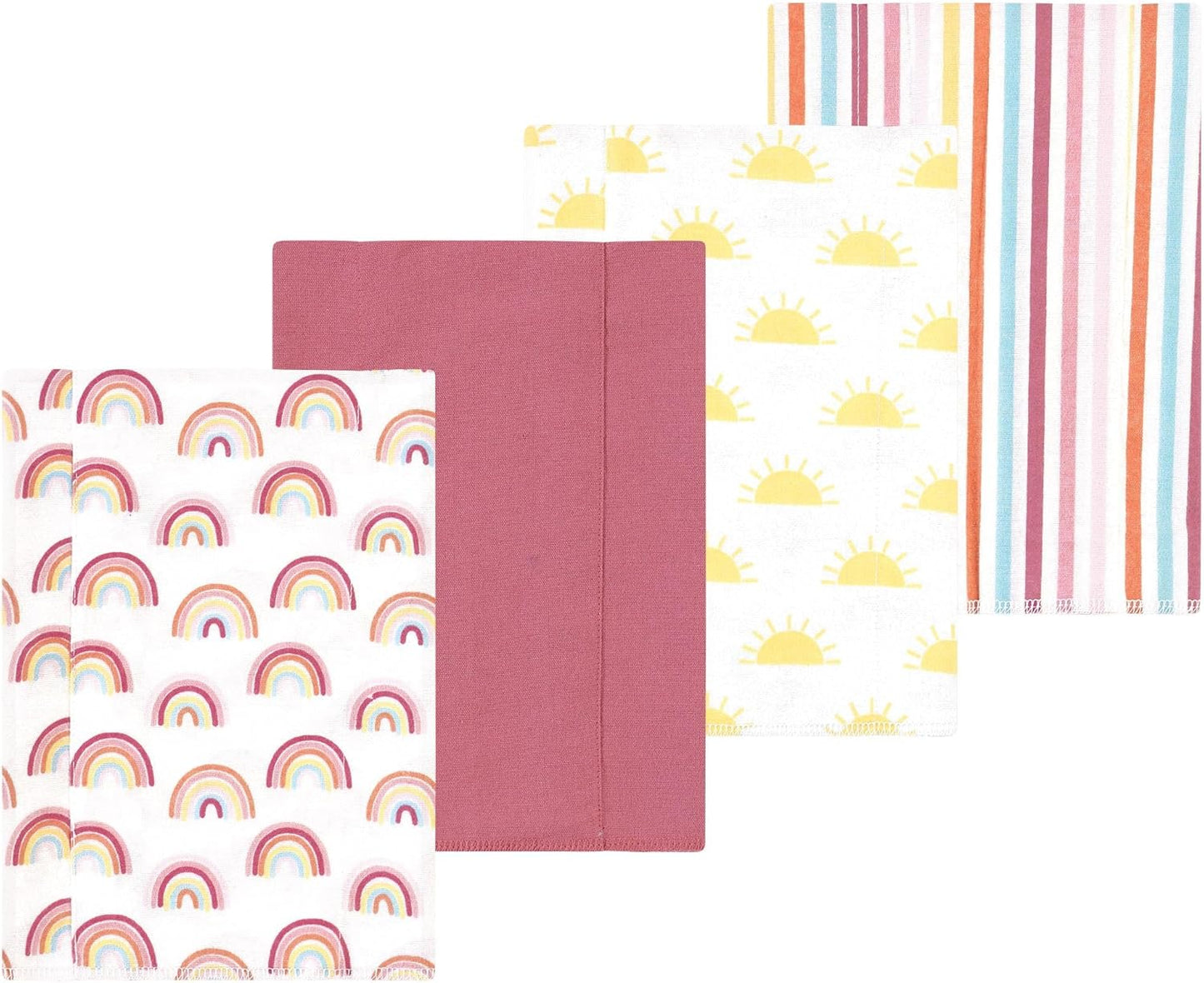 Luvable Friends Hudson Baby Flannel Burp Cloths 4pk, Sunny Sky