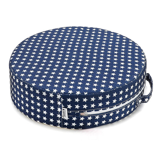Zicac Kids' Anti-Slip Chair Seat Cushion- Dining Seat Pad Dismountable Round Seat Cushion (Blue Star)