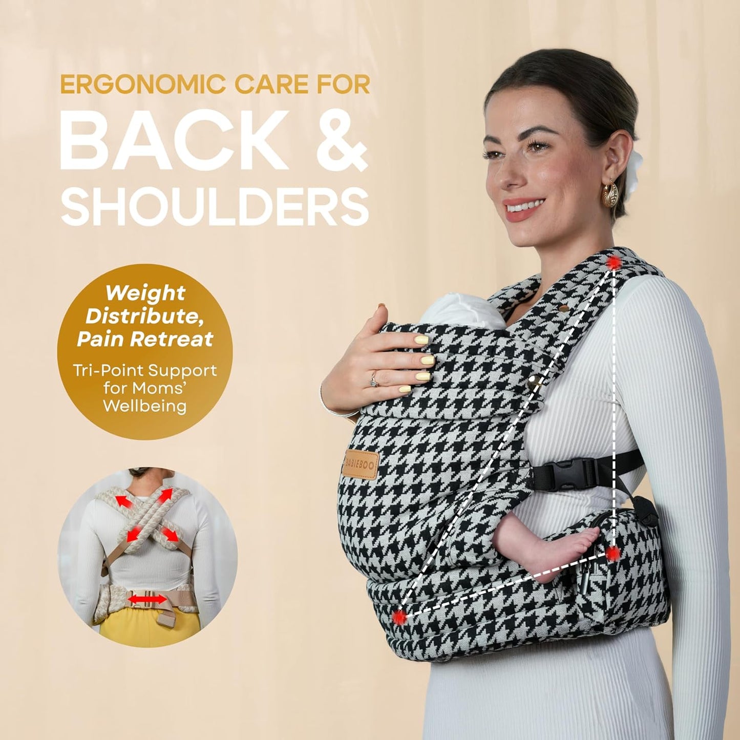 Baby Carrier Newborn to Toddler, Ergonomic Baby Toddler Carrier with Head Support (7-44 lbs) – Front Inward, Front Outward, Back Carry – Hands-Free, Lumbar Support (Black)